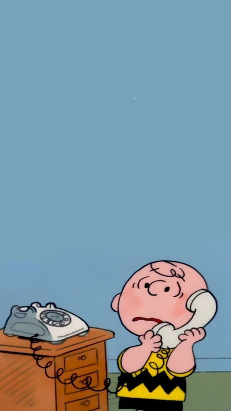 Charlie brown and snoopy are talking on the phone - Charlie Brown