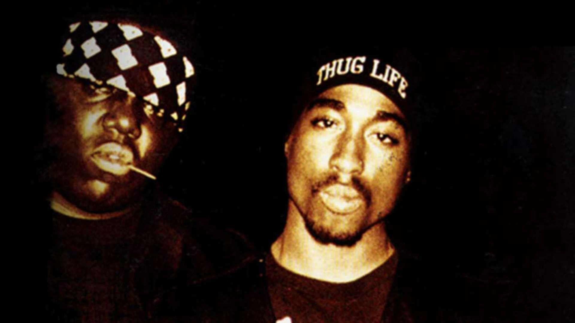 Tupac Shakur, who was shot and killed in Las Vegas in 1996, is pictured with Notorious B.I.G. in a scene from the documentary 
