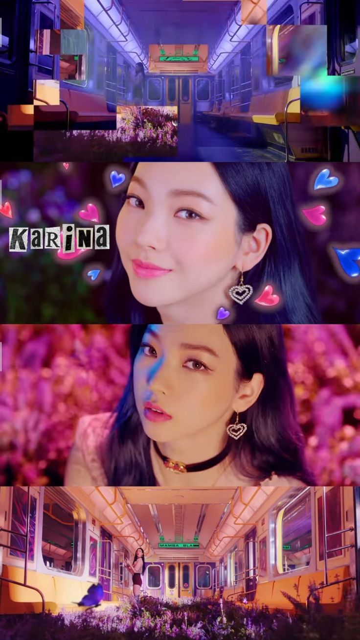 KARINA's solo debut 'VORTEX' has been released! The MV was shot in 3 different locations, including a neon-lit room, a pink-lit room, and a train station. - Aespa