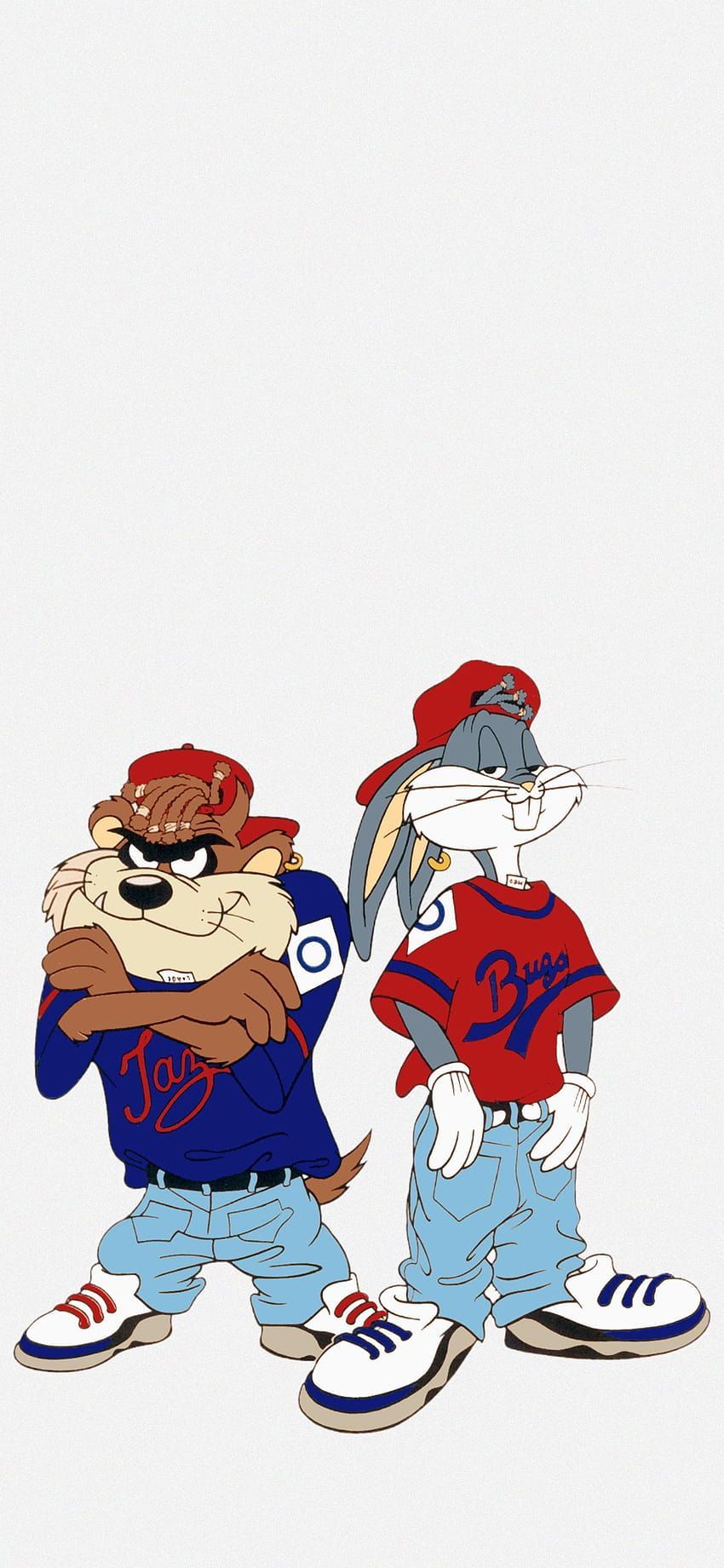 Taz and Bugs Bunny in their jeans and sneakers. - Looney Tunes