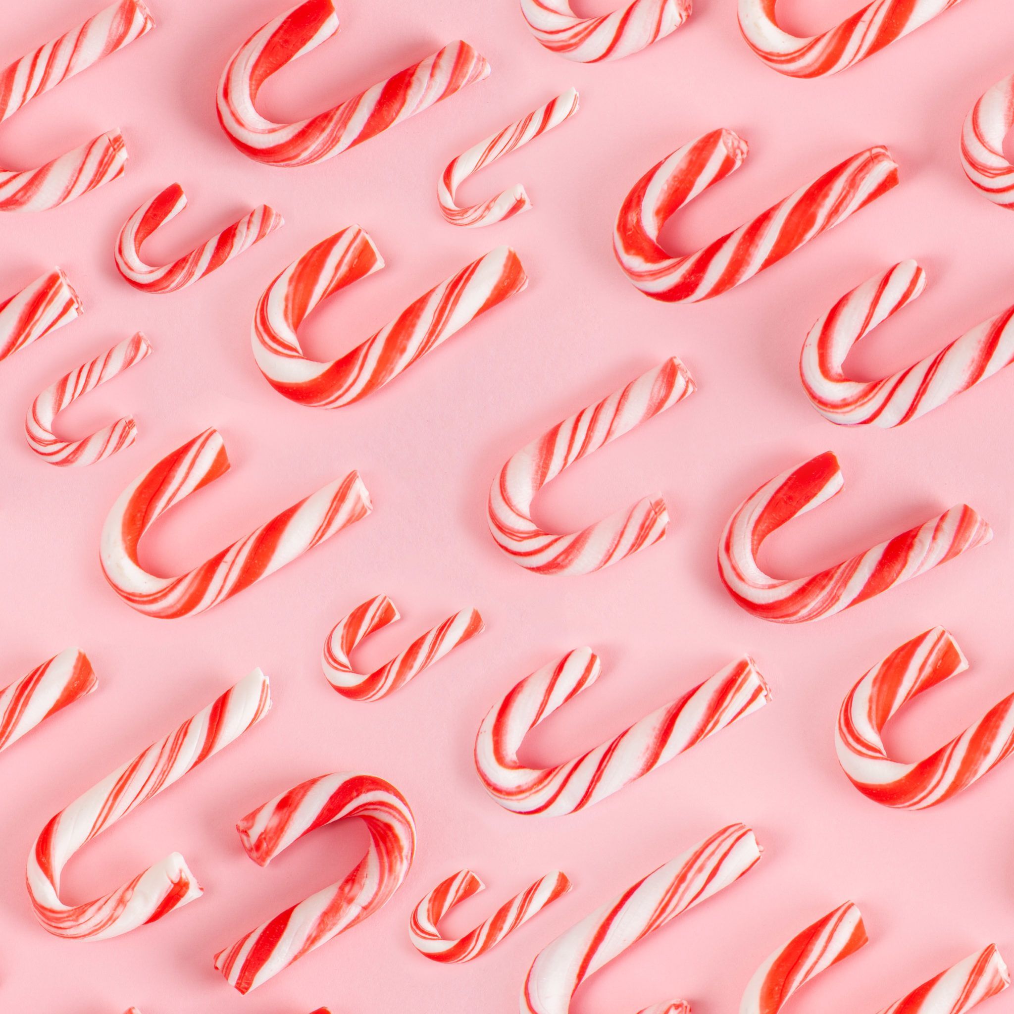 Seamless pattern of Christmas candy canes on pink background. Photo Pathway. Christmas candy cane, Christmas candy, Candy cane