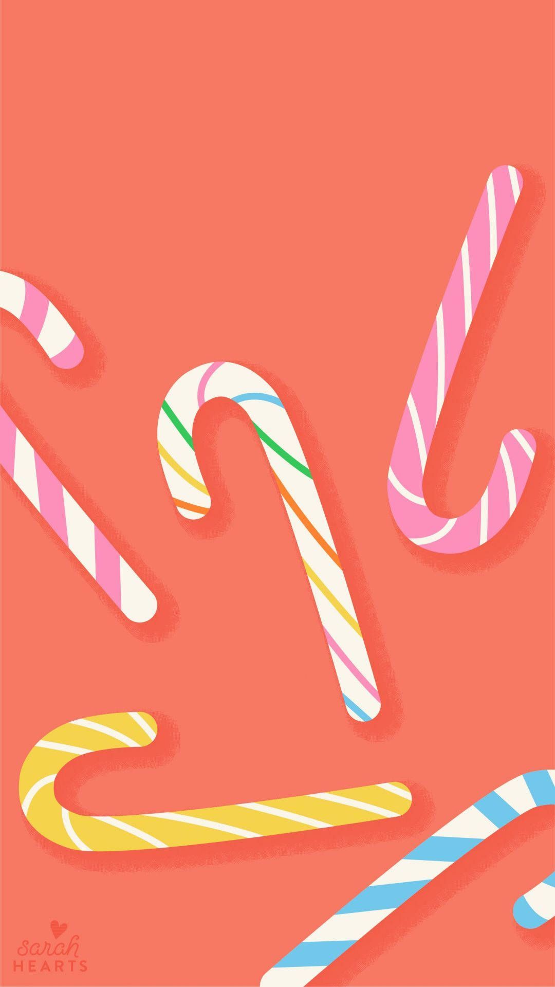 Download Candy Cane Colorful Graphic Wallpaper