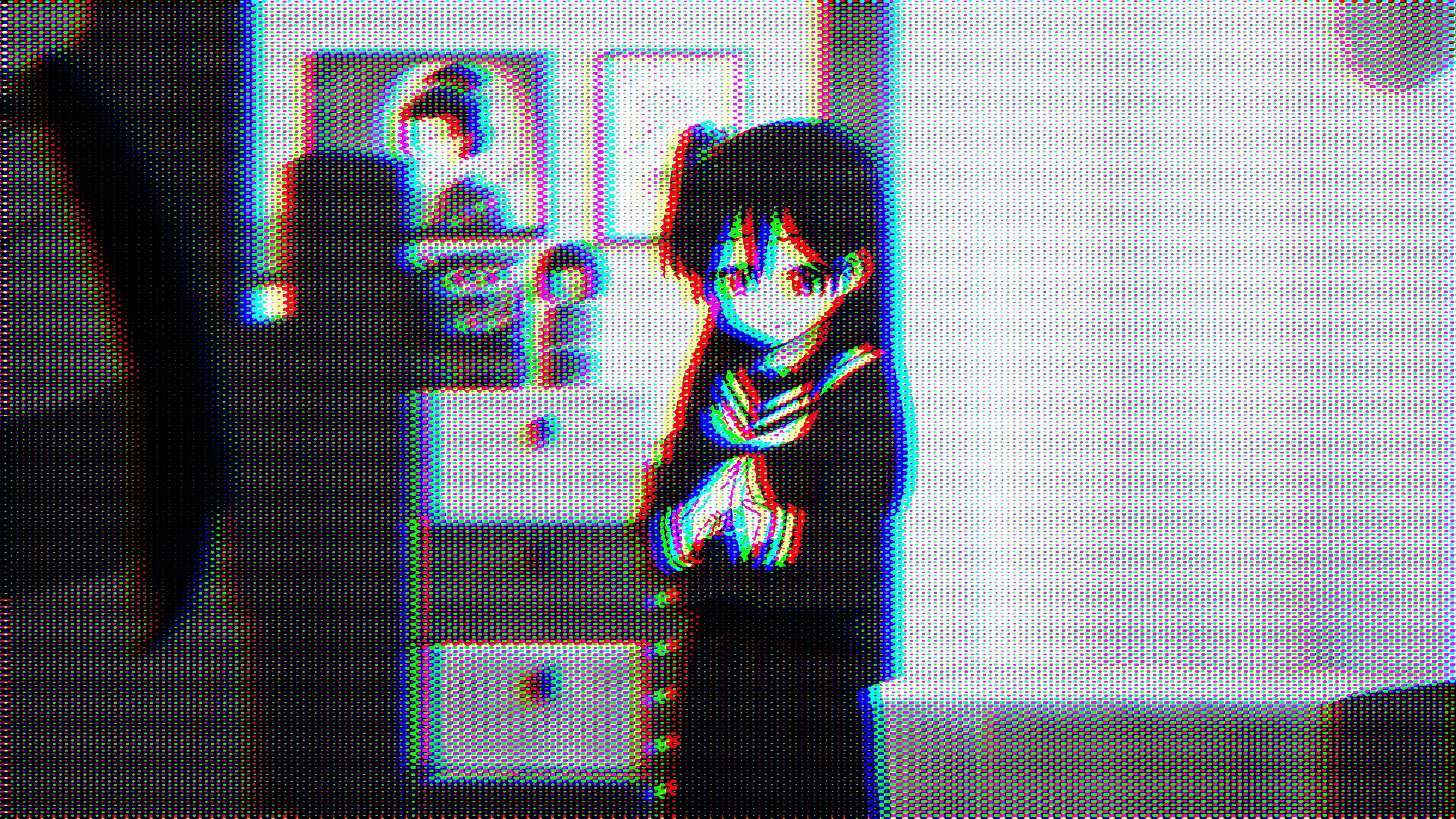 A girl in anime style is standing by the door - 3840x2160, Windows 95, HD, anime girl