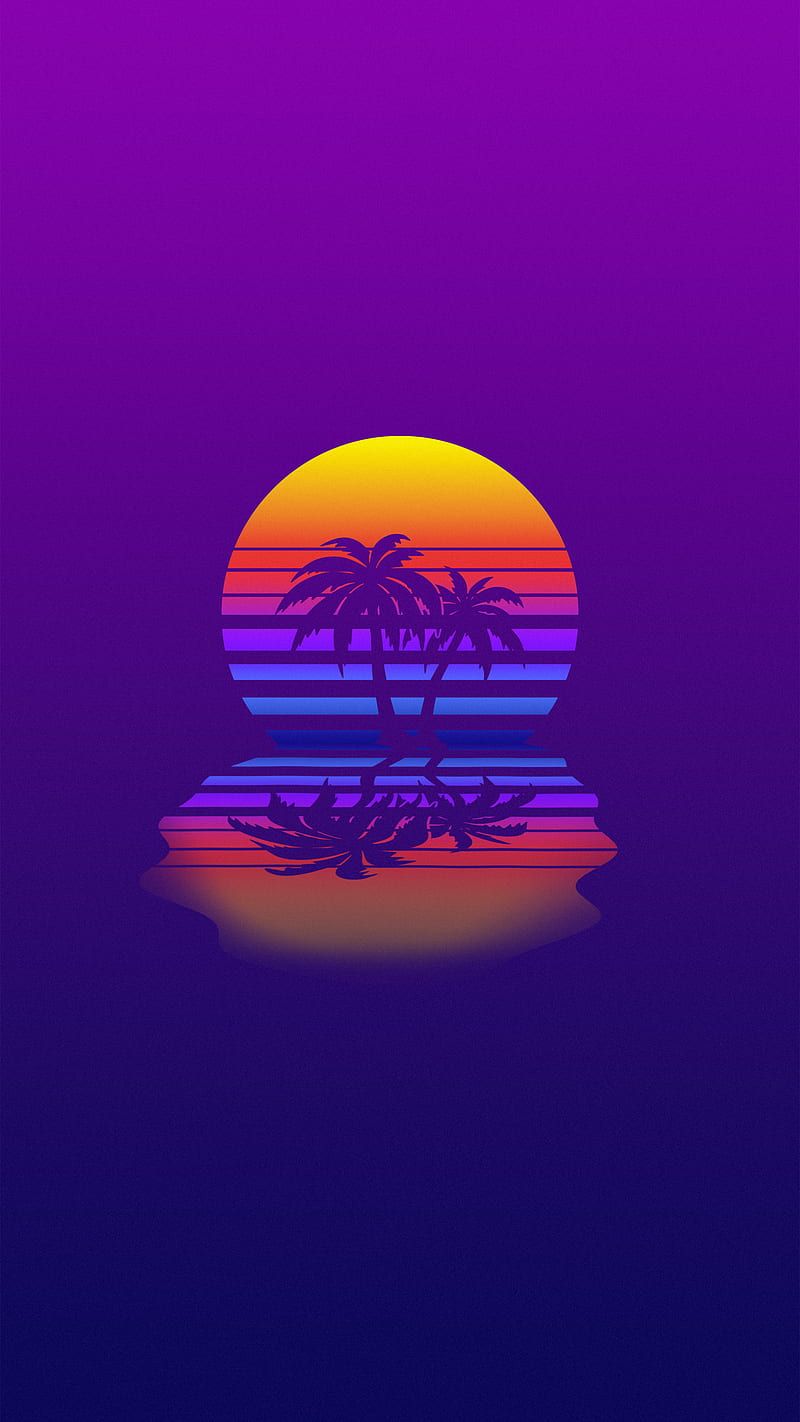 HD synthwave wallpaper