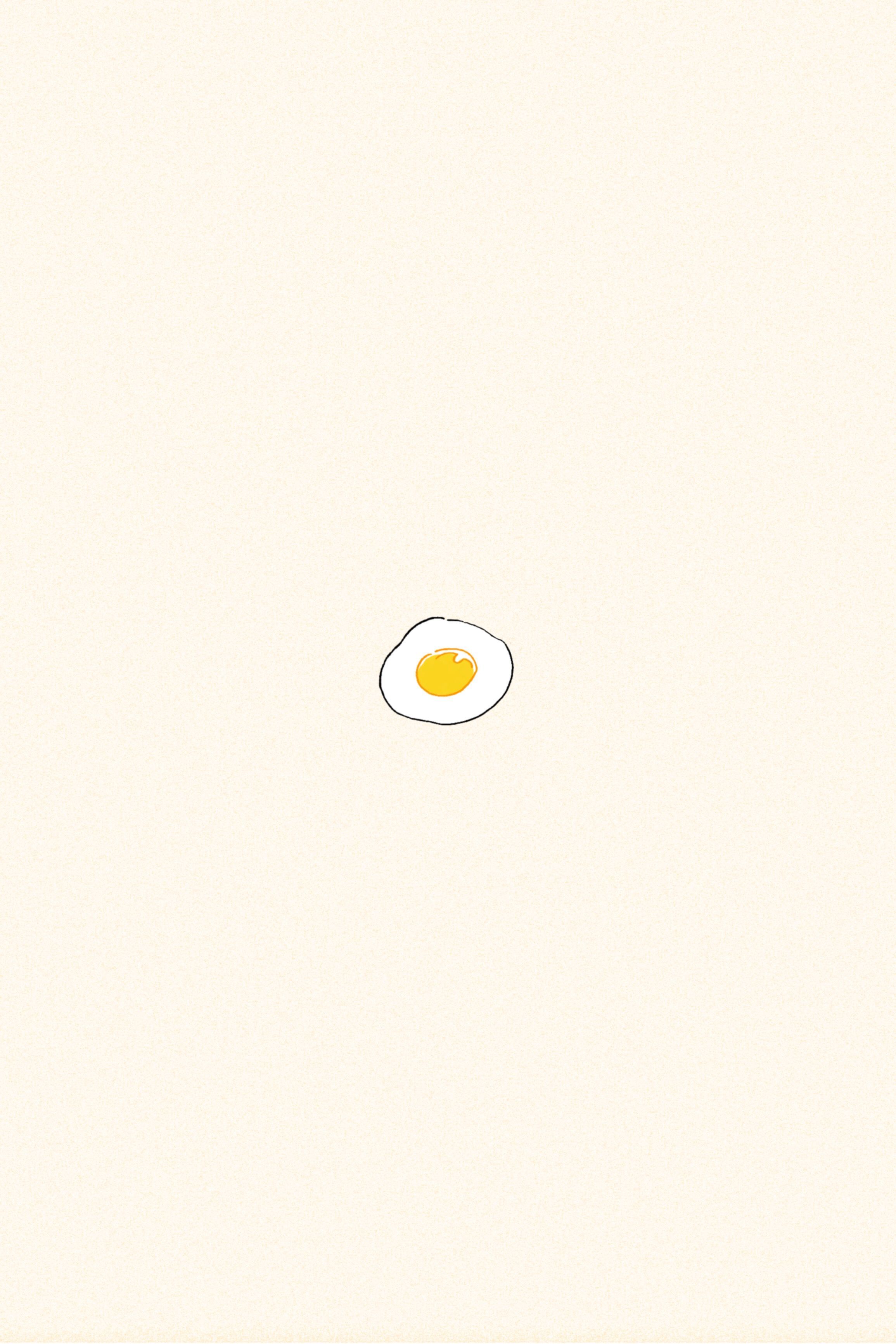A single egg yolk is drawn on a yellow background. - Egg