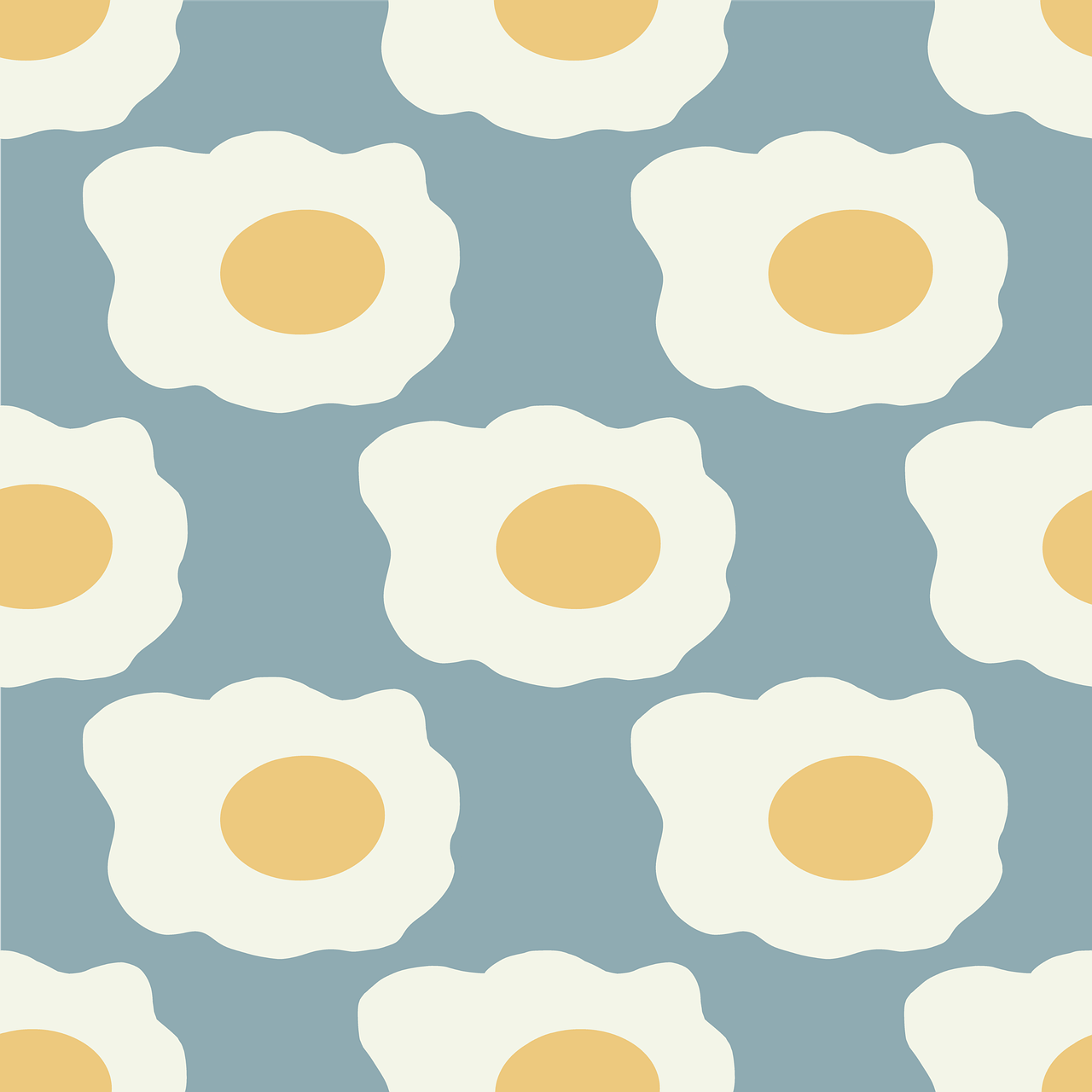 A pattern of eggs on blue and yellow background - Egg