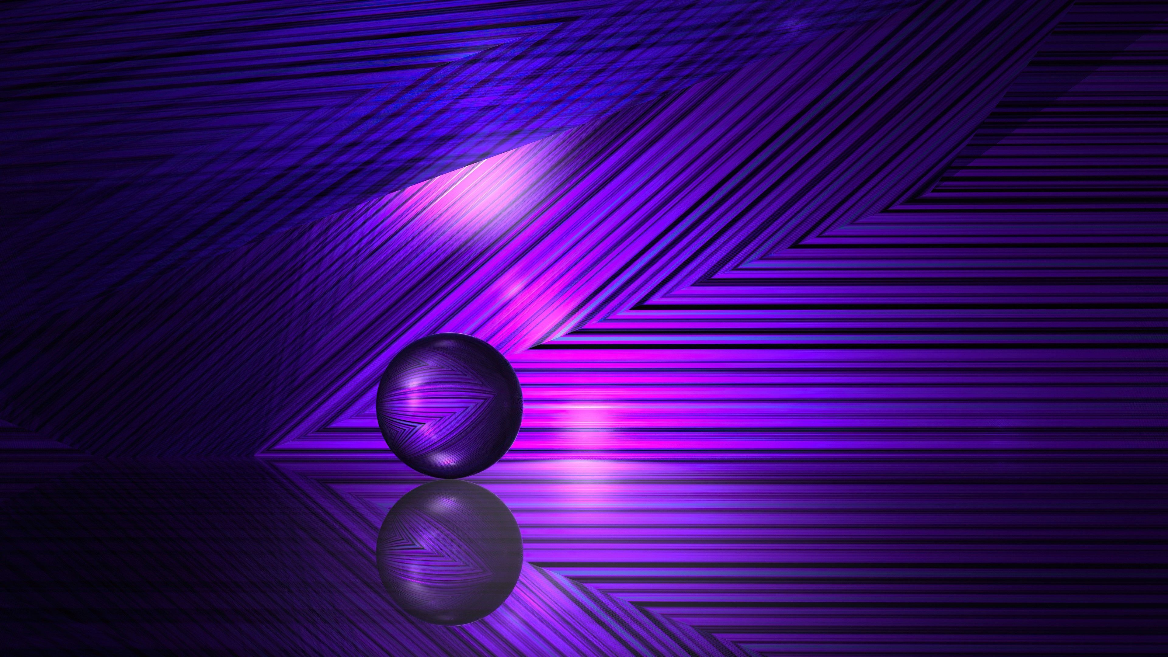 Purple Lines And Ball Lights Shades 4K HD Purple Aesthetic Wallpaper