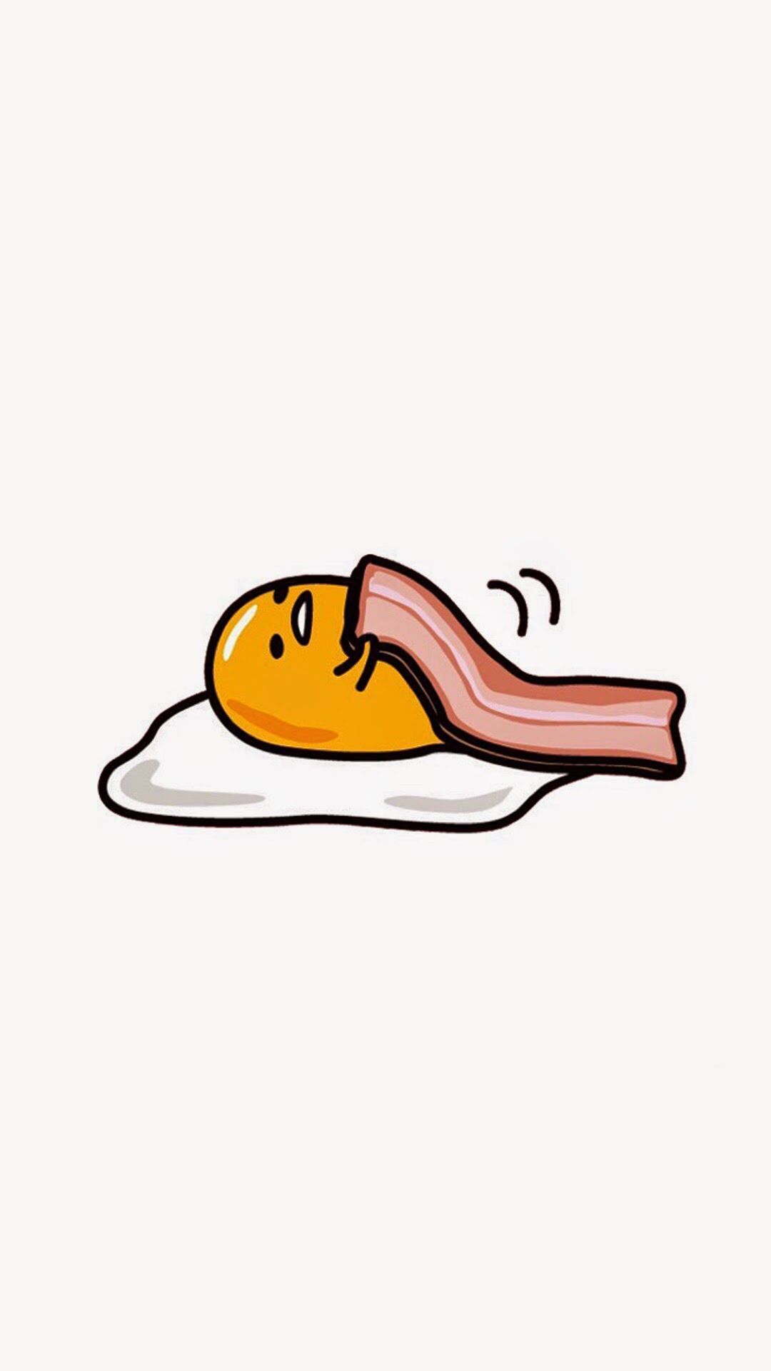 A cartoon of an egg with bacon on it - Egg