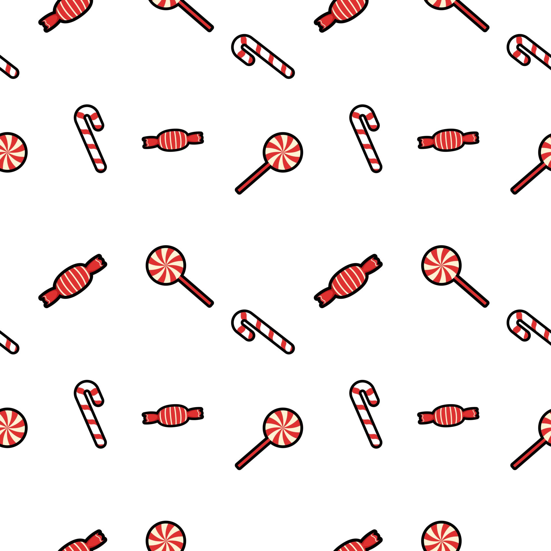 candy cane, candy, lollipop, sweets seamless pattern background. Perfect for winter holiday fabric, giftwrap, scrapbook, greeting cards design projects