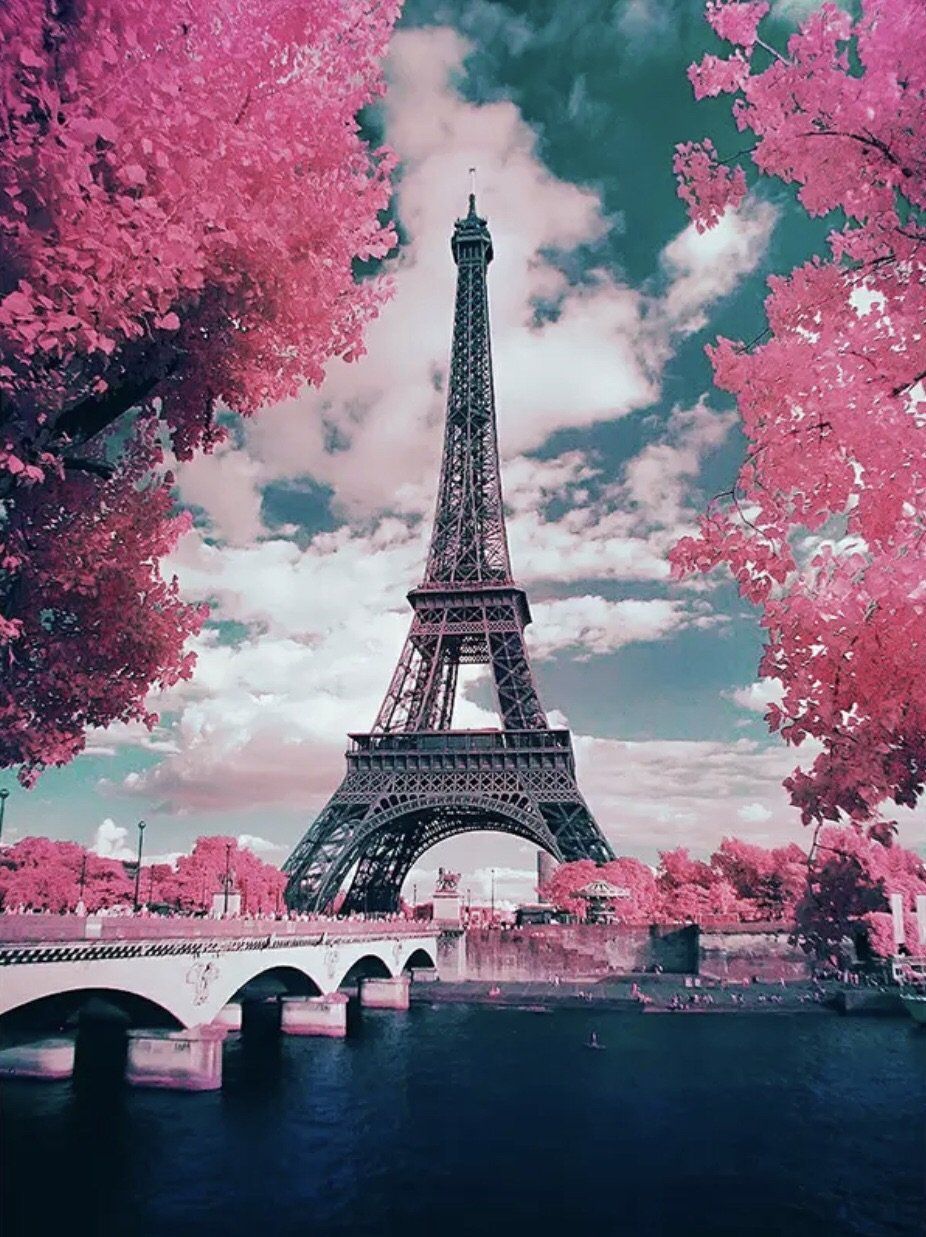 The eiffel tower in pink - Eiffel Tower