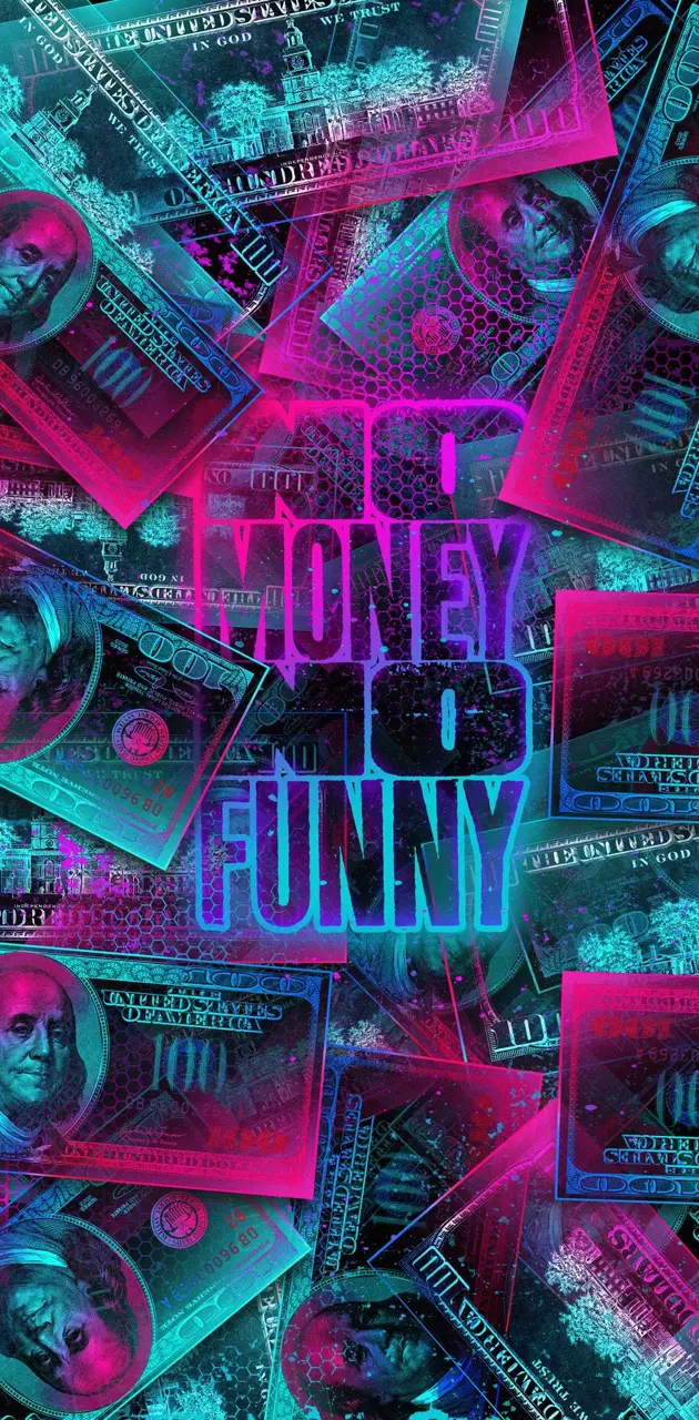 IPhone wallpaper of a pile of 100 dollar bills with the words 