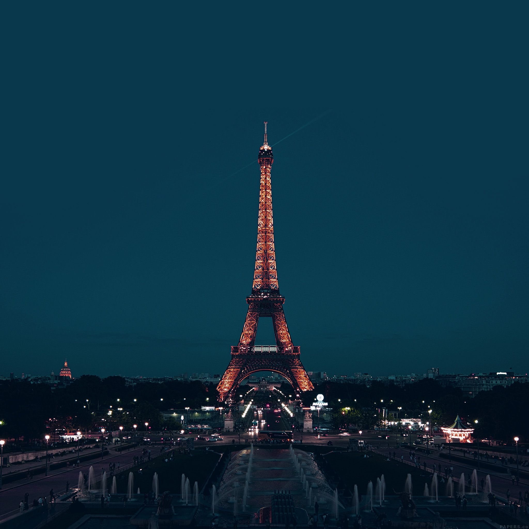 Paris Night France City Blue Eiffel Tower Wallpaper