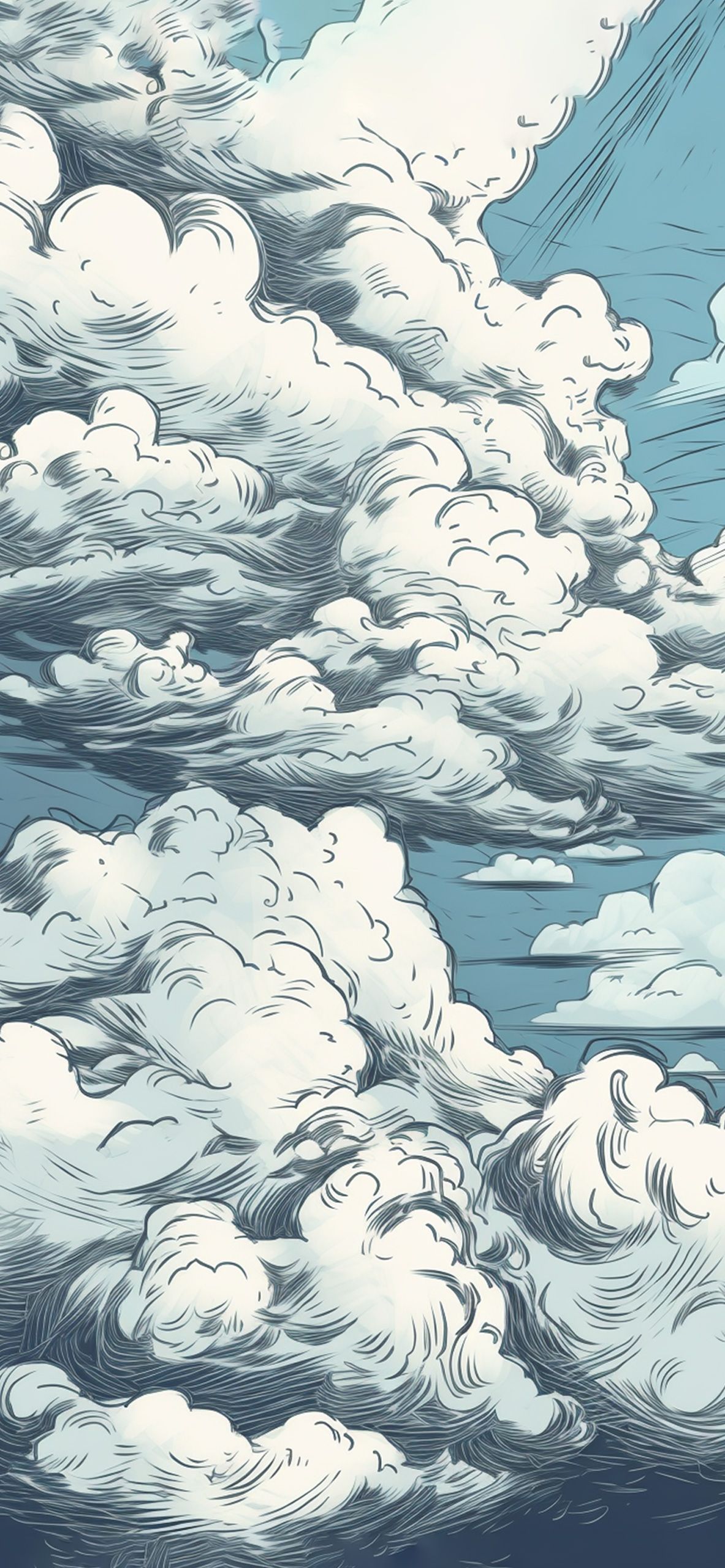 Illustration of a blue sky with white clouds - Cloud