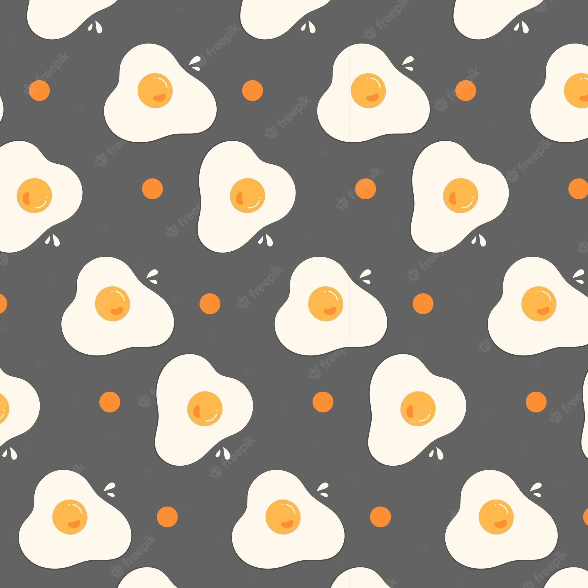 Seamless pattern with eggs on a gray background - Egg