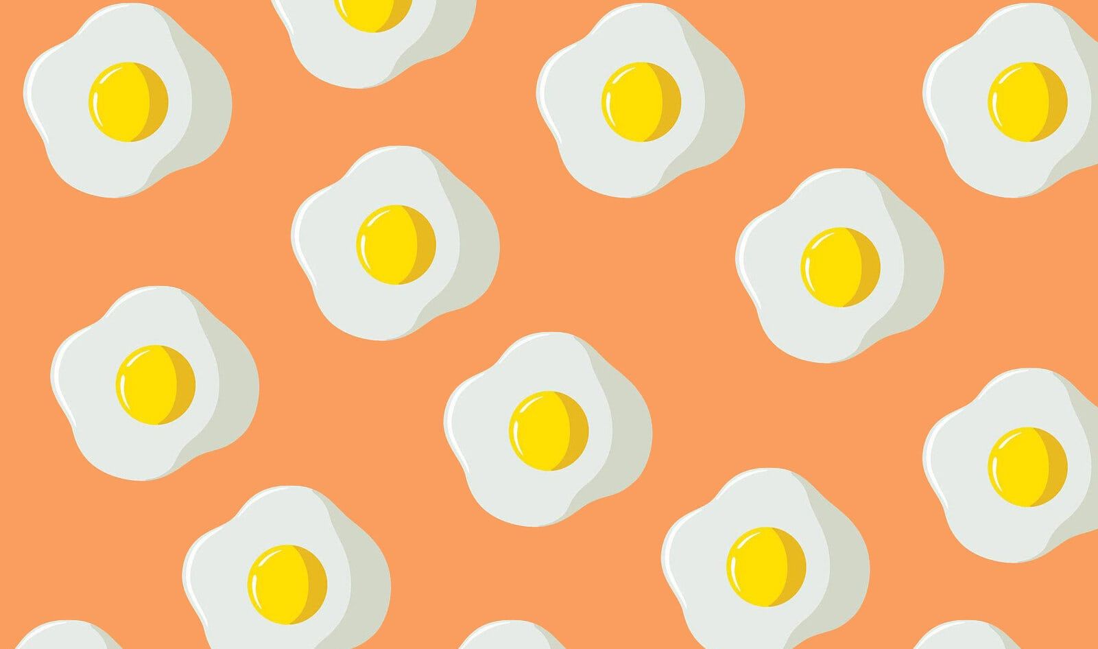 A pattern of eggs on an orange background - Egg