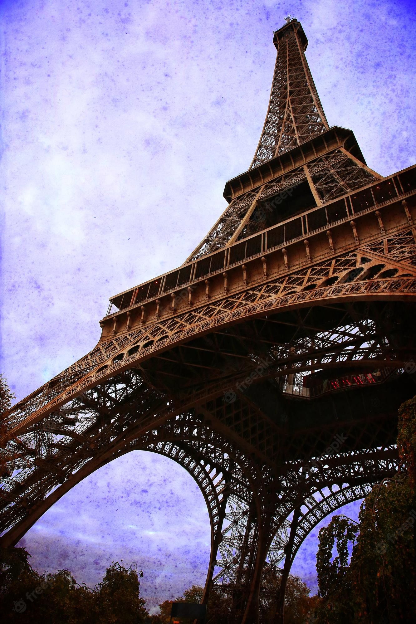 Premium Photo. Eiffel tower postcard styled