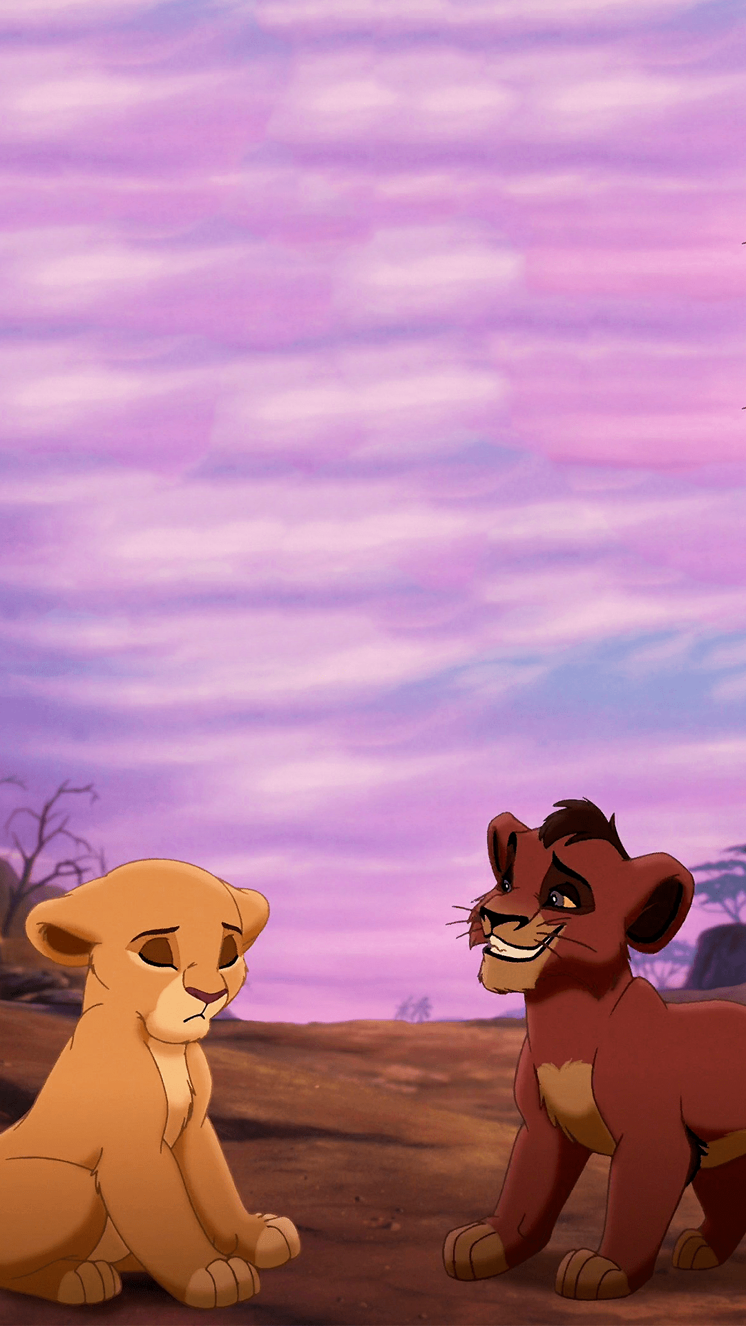 A cartoon of two lion cubs standing together - The Lion King, lion
