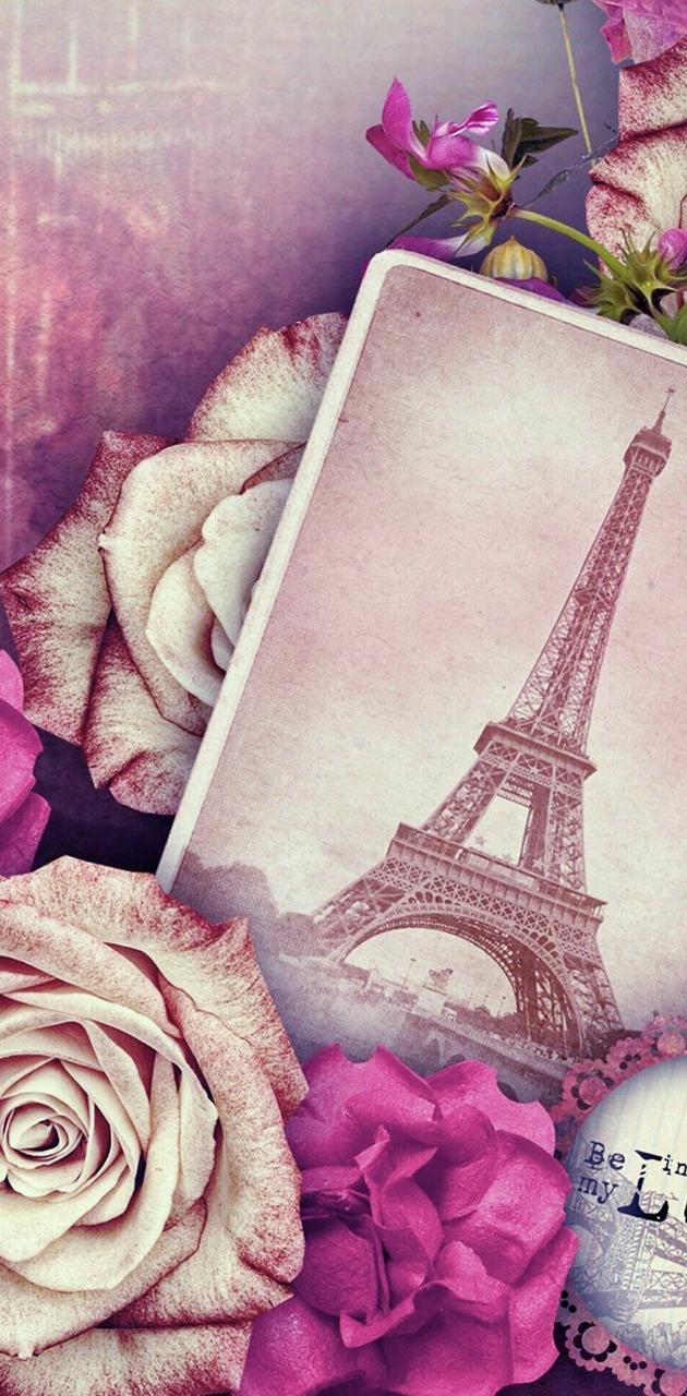 Eiffel tower pink wallpaper