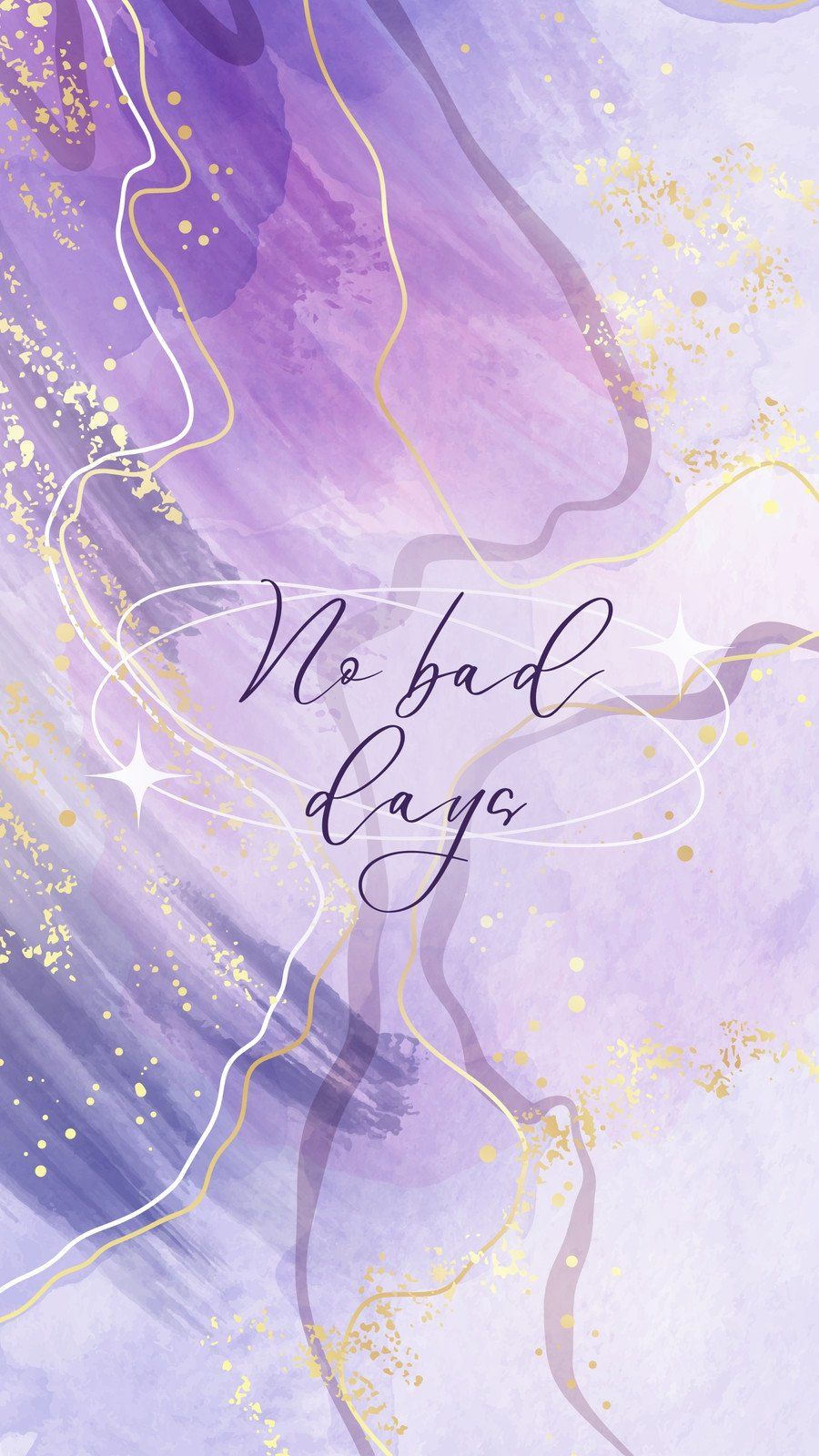 Purple and gold watercolor background with the words 