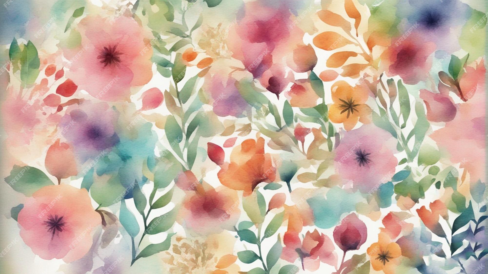 Watercolor Flowers Wallpaper Image