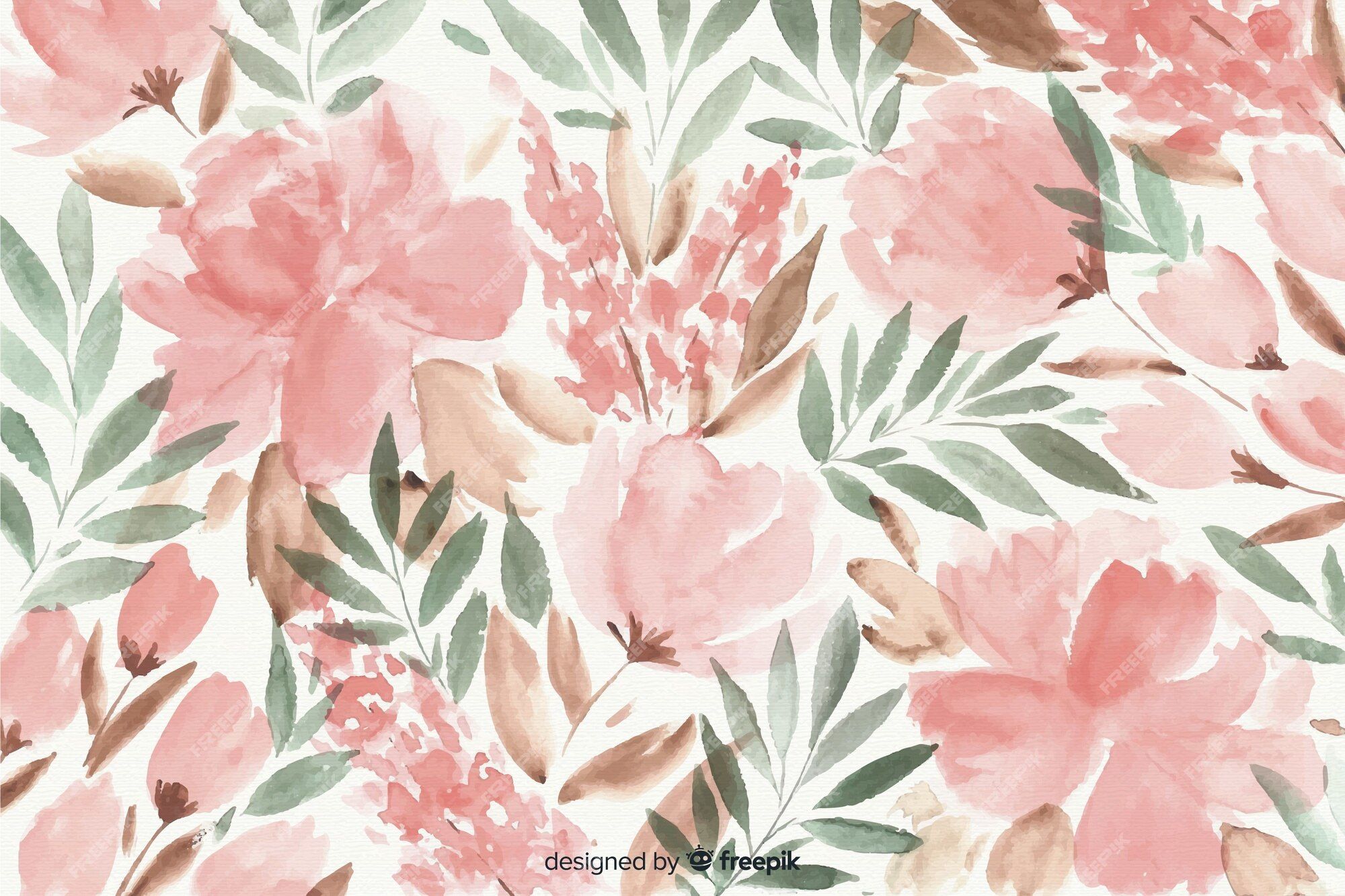 Watercolor floral wallpaper Vectors & Illustrations for Free Download