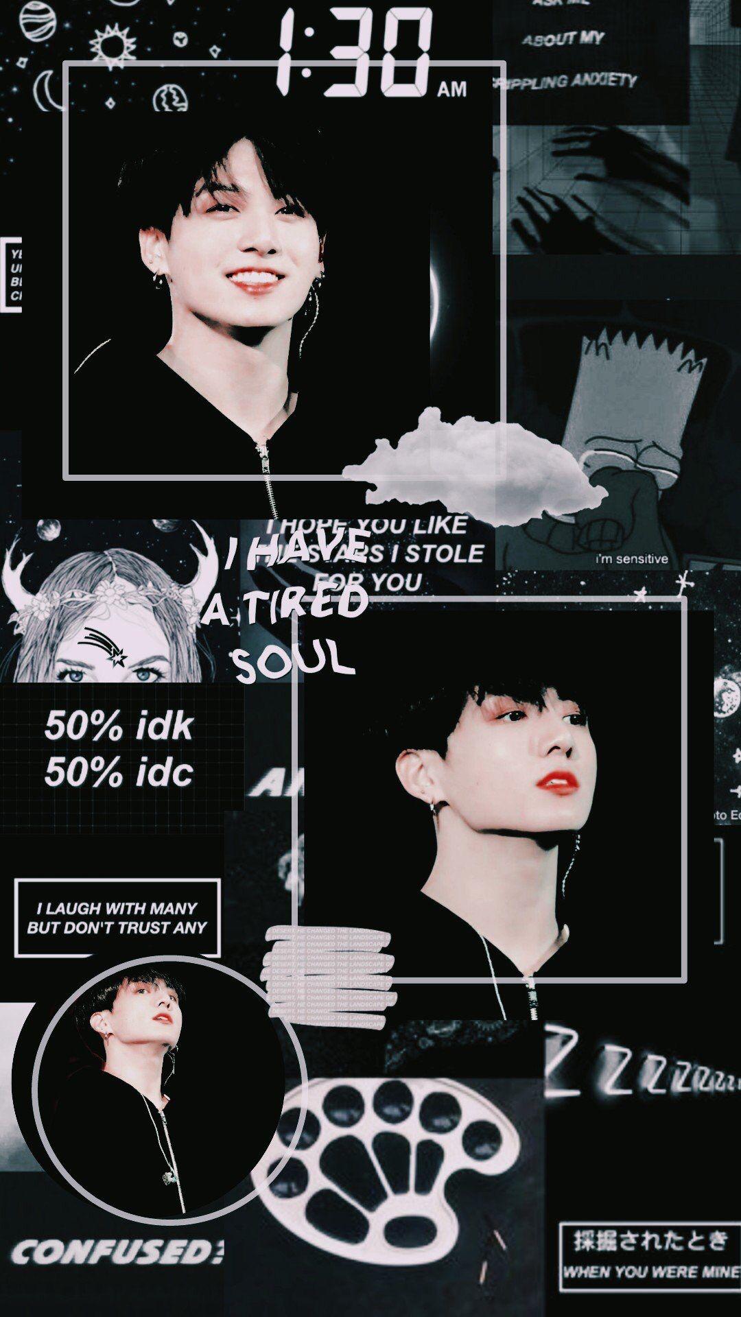 BTS Jungkook black aesthetic wallpaper - Jungkook