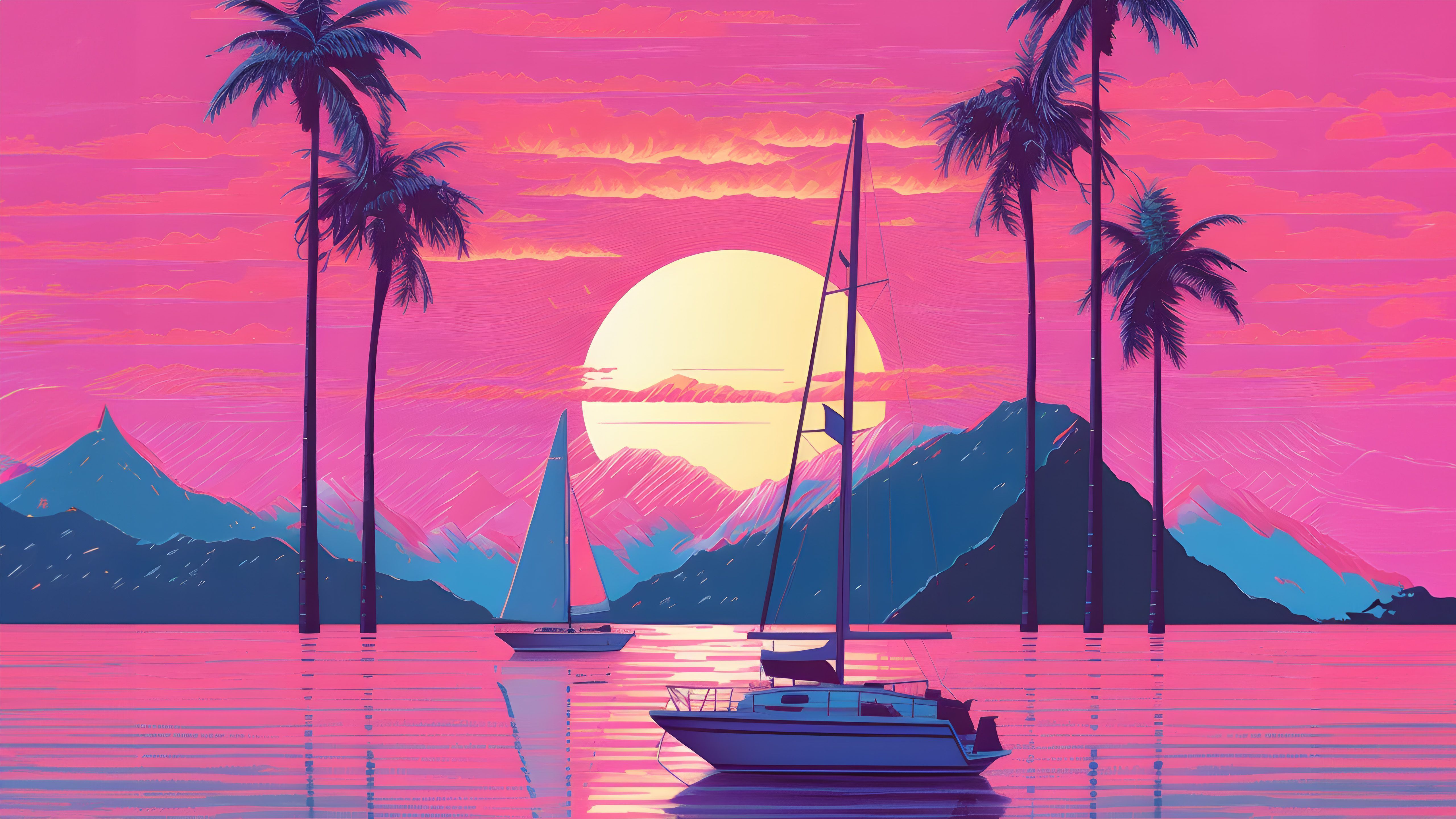 One Last Sunset In Vaporwave Aesthetic World 1440x900 Resolution HD 4k Wallpaper, Image, Background, Photo and Picture