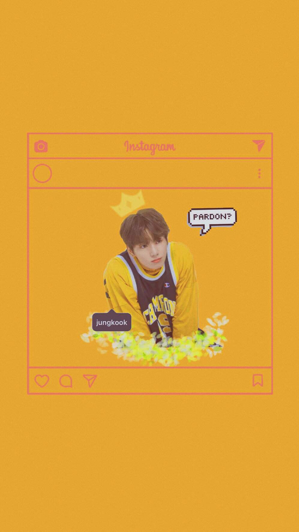 Jungkook bts phone background aesthetic with yellow and pink colors - Jungkook