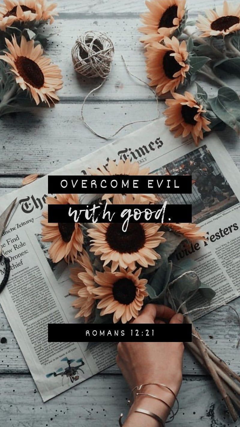 Overcome evil with good. Romans 12:21 - Christian iPhone