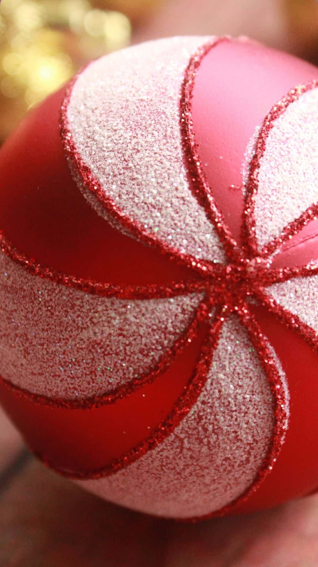 IPhone wallpaper with a red and white Christmas ball - Christmas iPhone