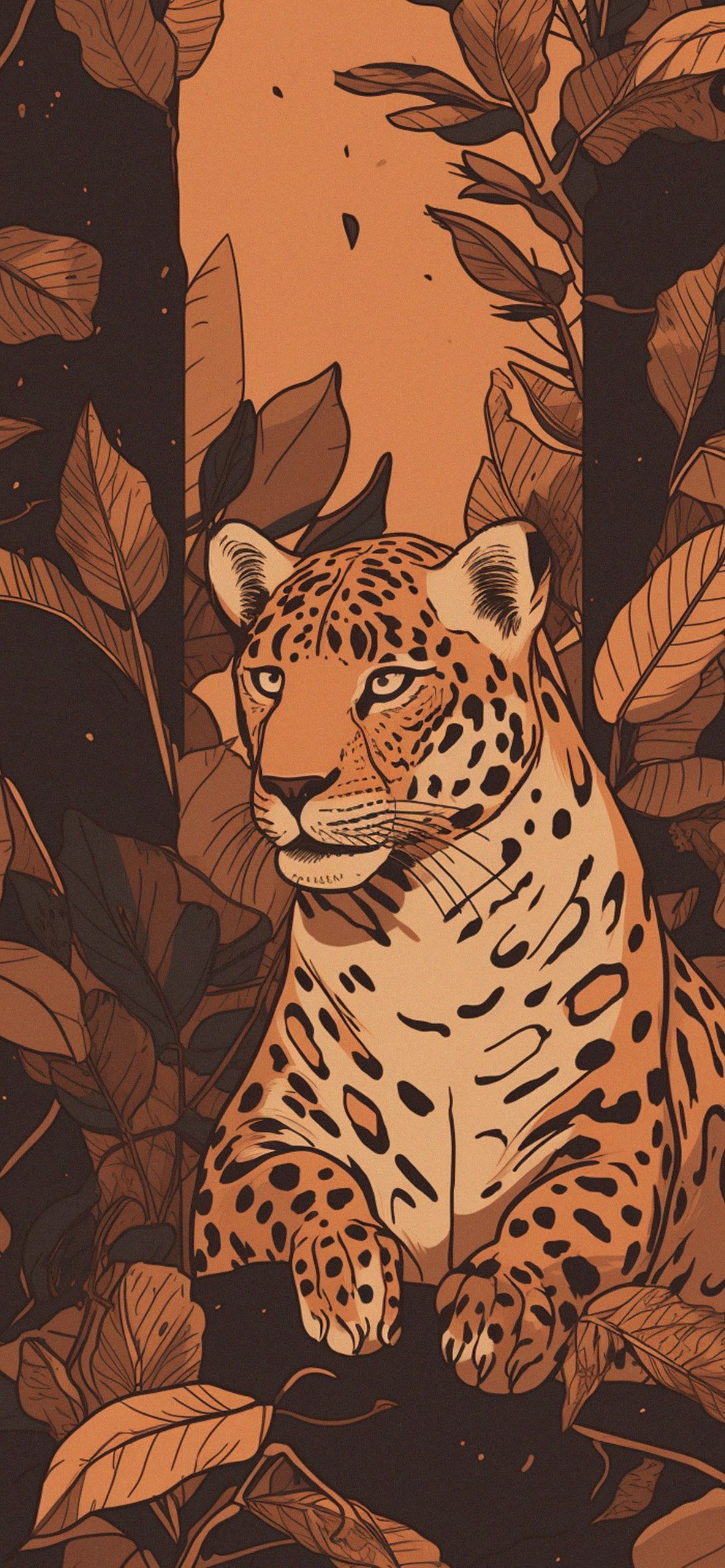 IPhone wallpaper of a leopard in the jungle - Leopard