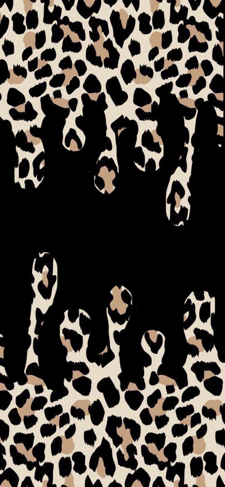 Black silhouette of a poodle on a leopard print background - Leopard