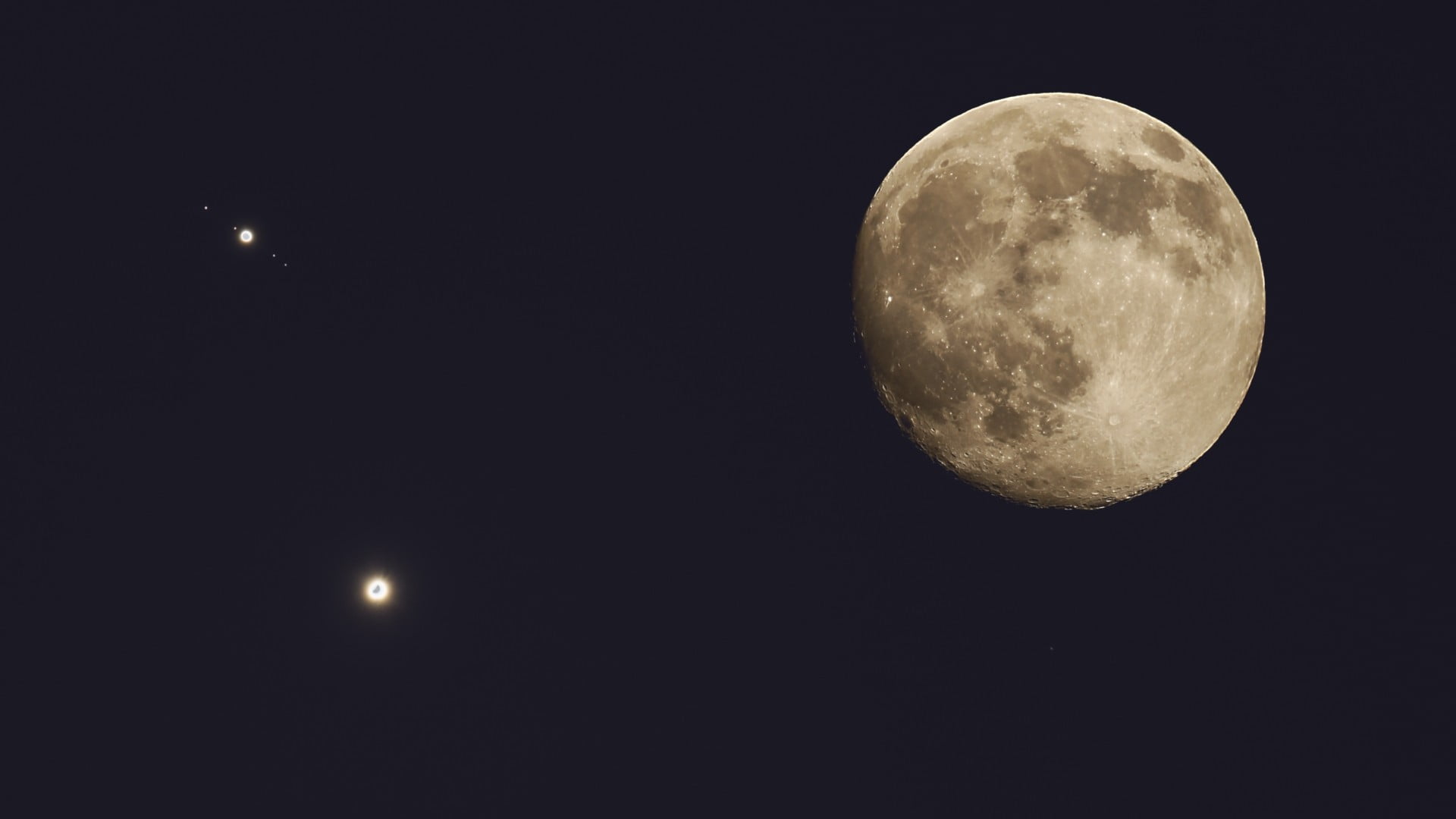 resolution. full moon, Moon, Jupiter, Venus HD wallpaper