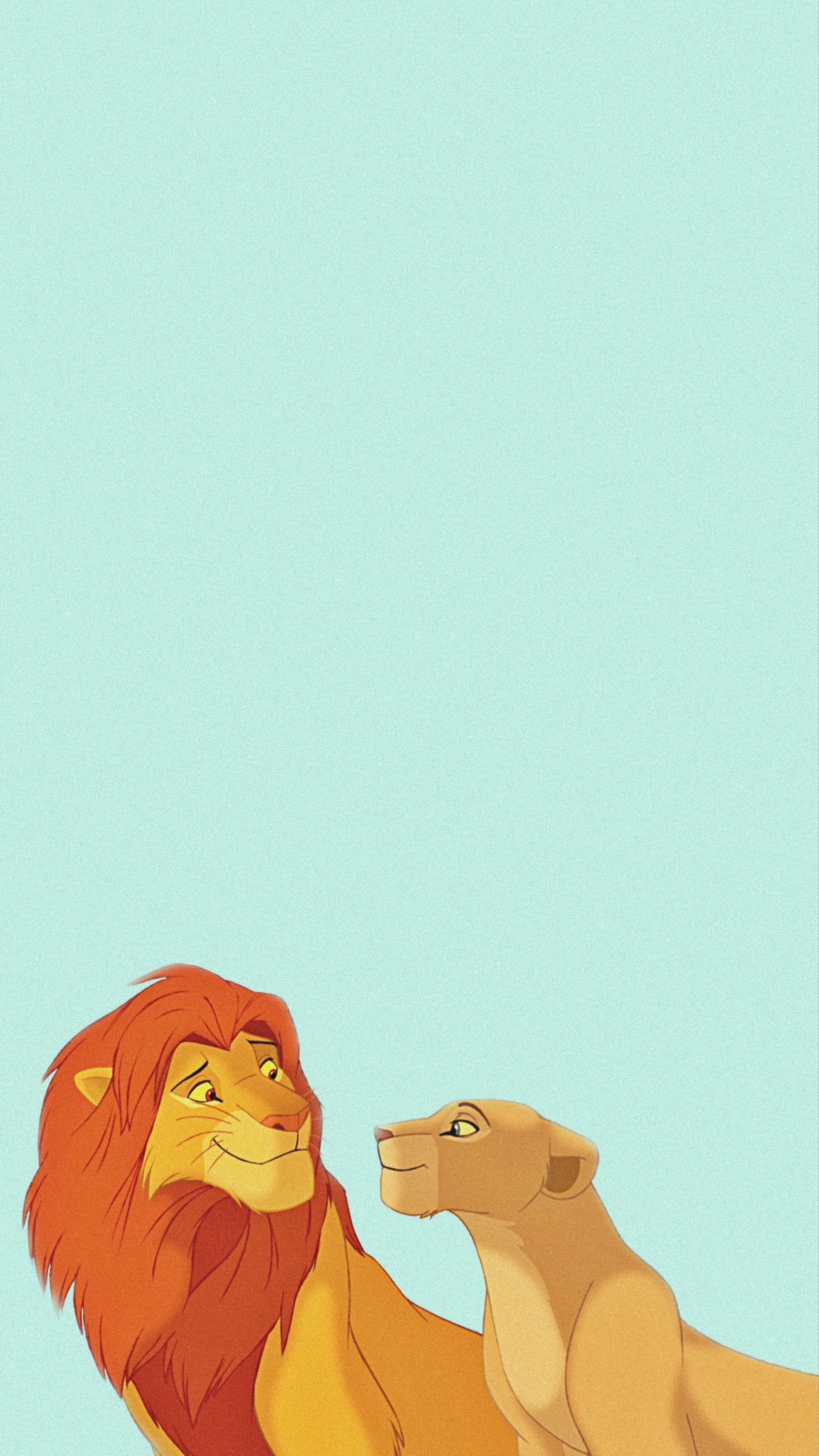 Aesthetic wallpaper of Simba and Nala from The Lion King. - The Lion King