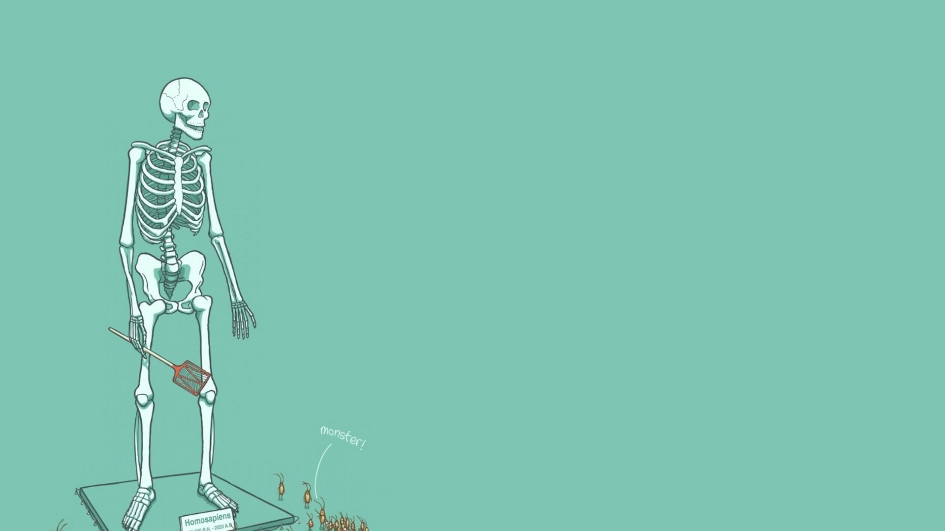 A cartoon skeleton standing on top of some grass - Anatomy