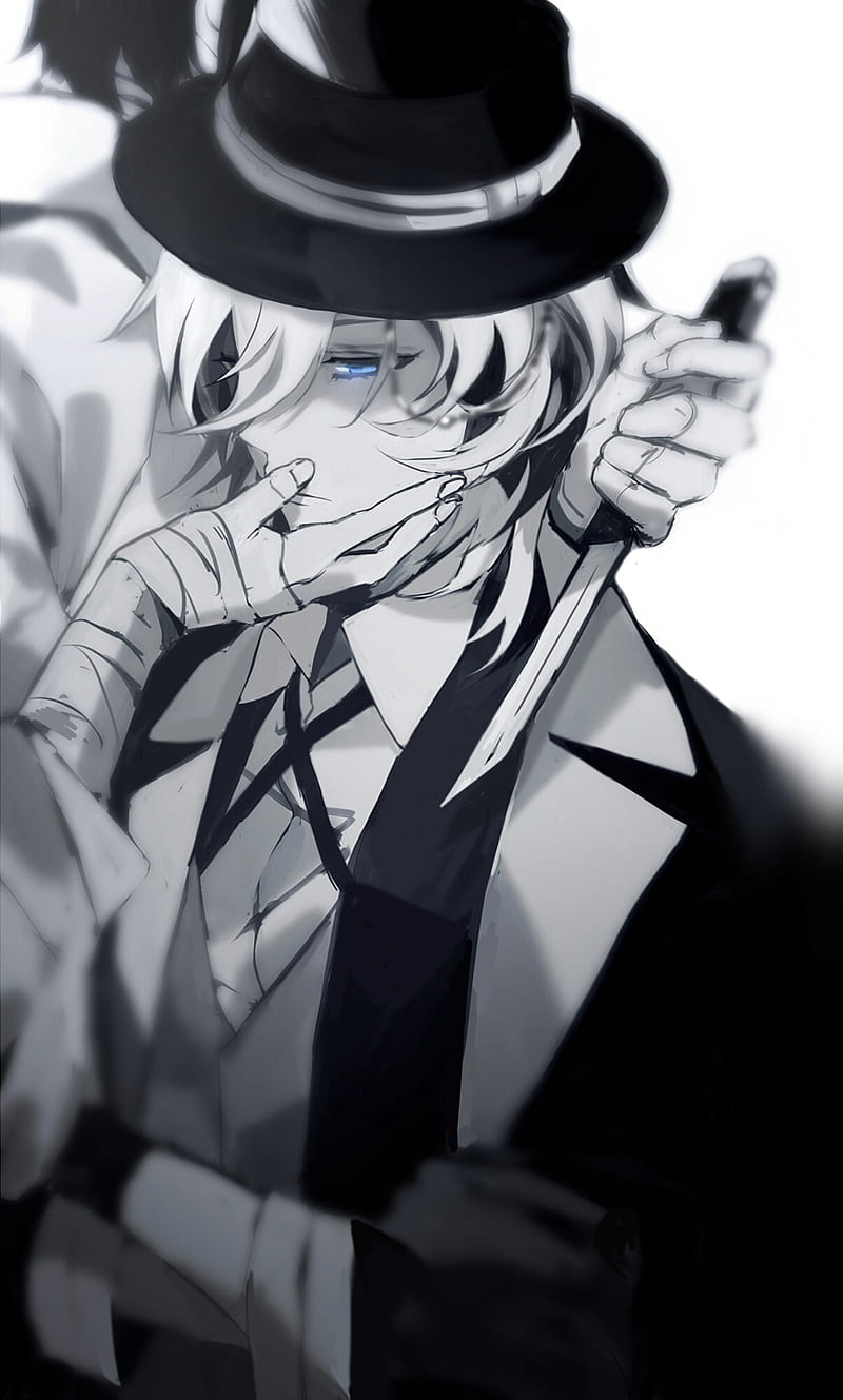 Anime boy with a hat and a cigarette - Dark anime