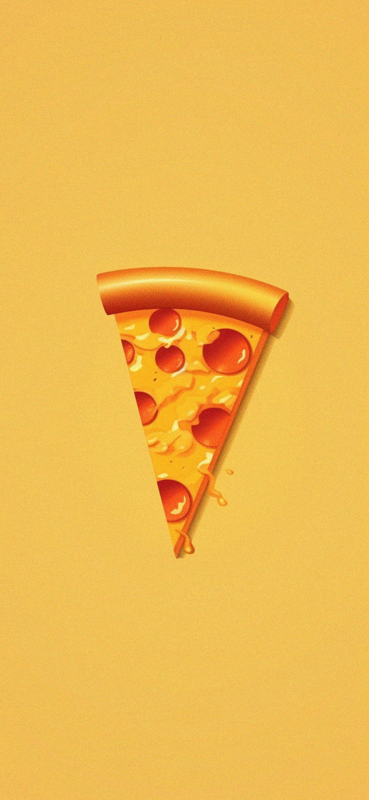 Slice of Pizza Yellow Wallpaper Wallpaper for iPhone 4k