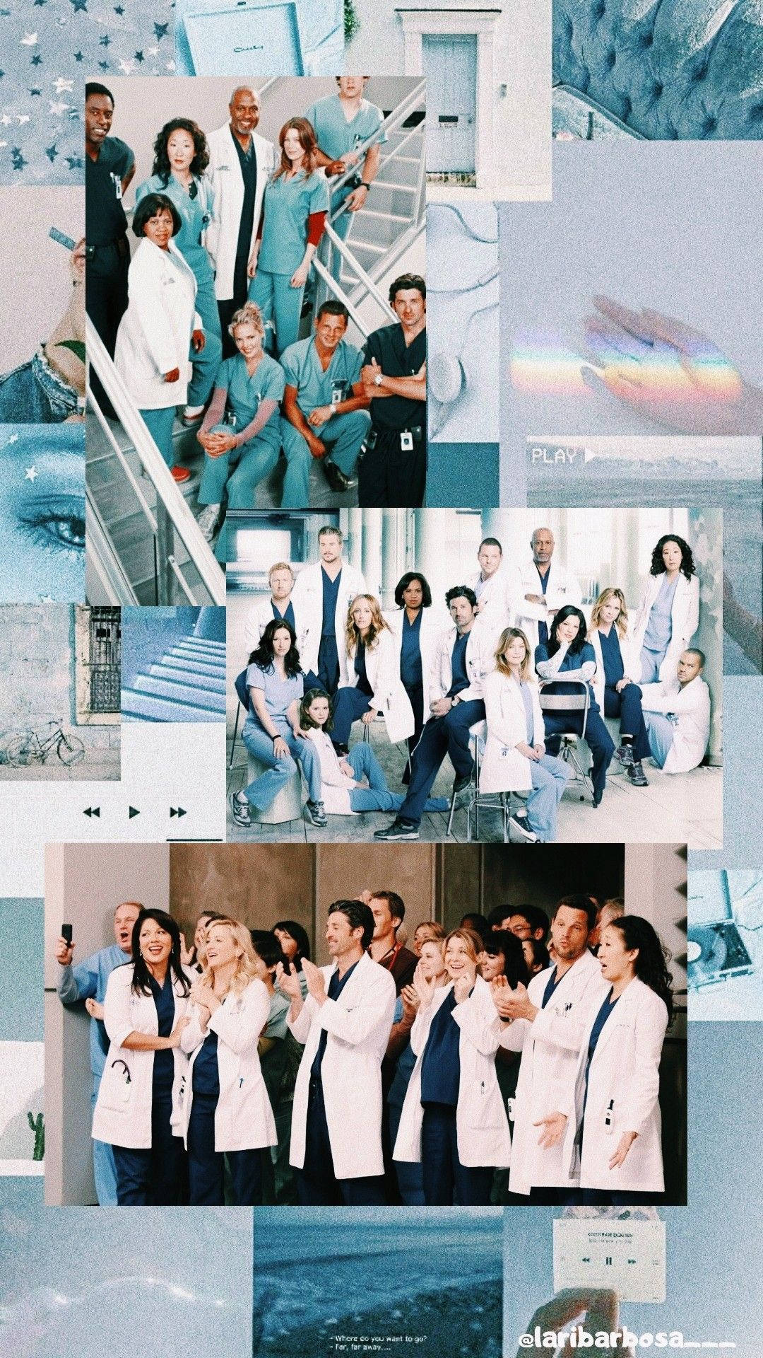 A collage of pictures featuring people in white coats - Grey's Anatomy