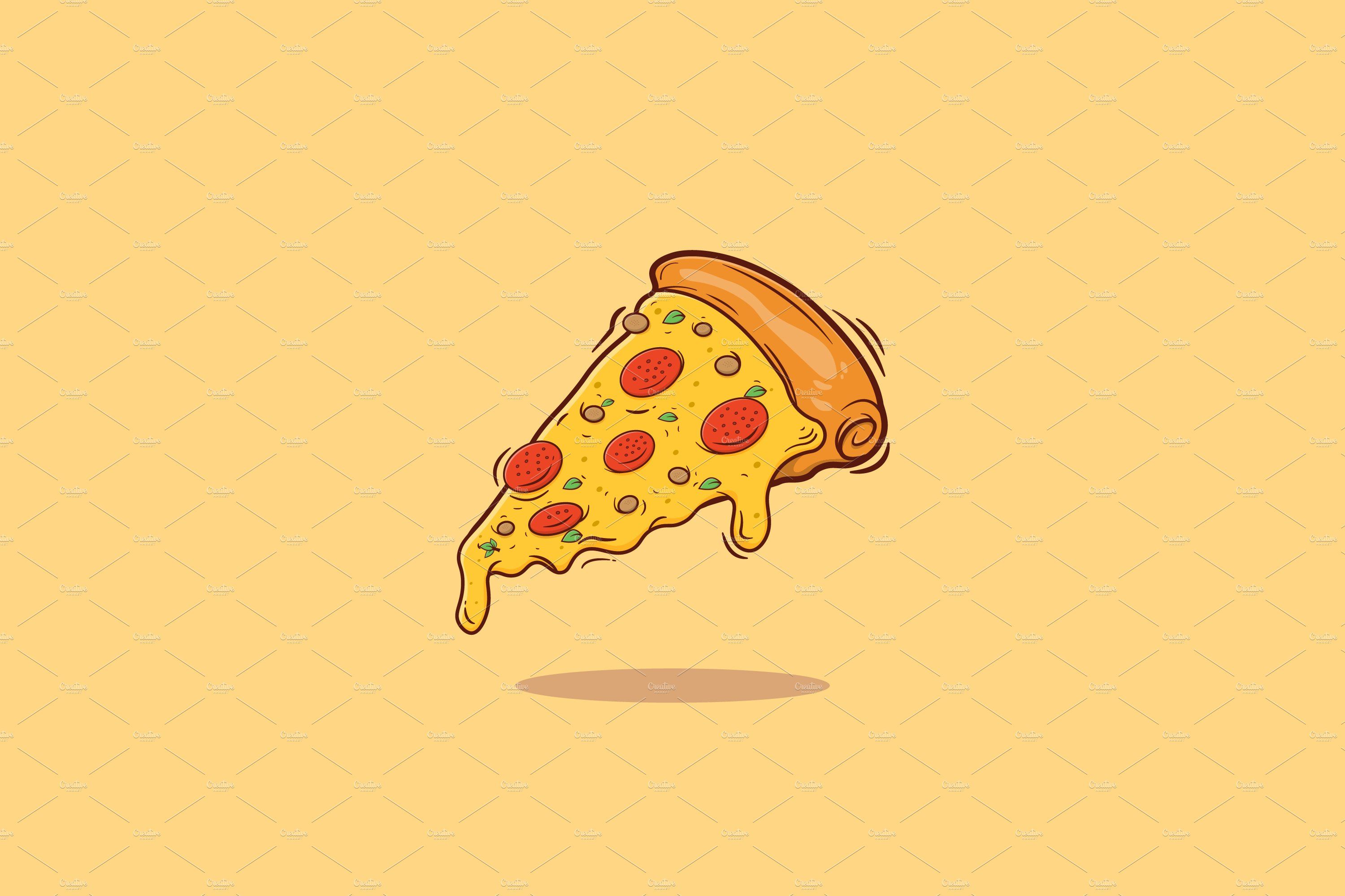 Slice of pizza vector illustration. Food Illustrations Creative Market