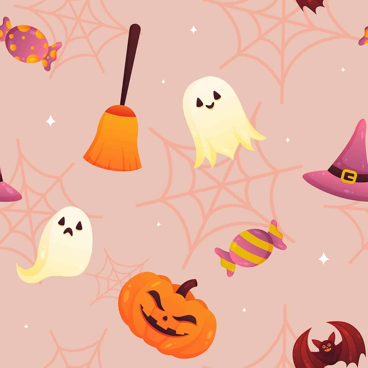Cute Halloween Wallpaper And Stick Or Non Pasted
