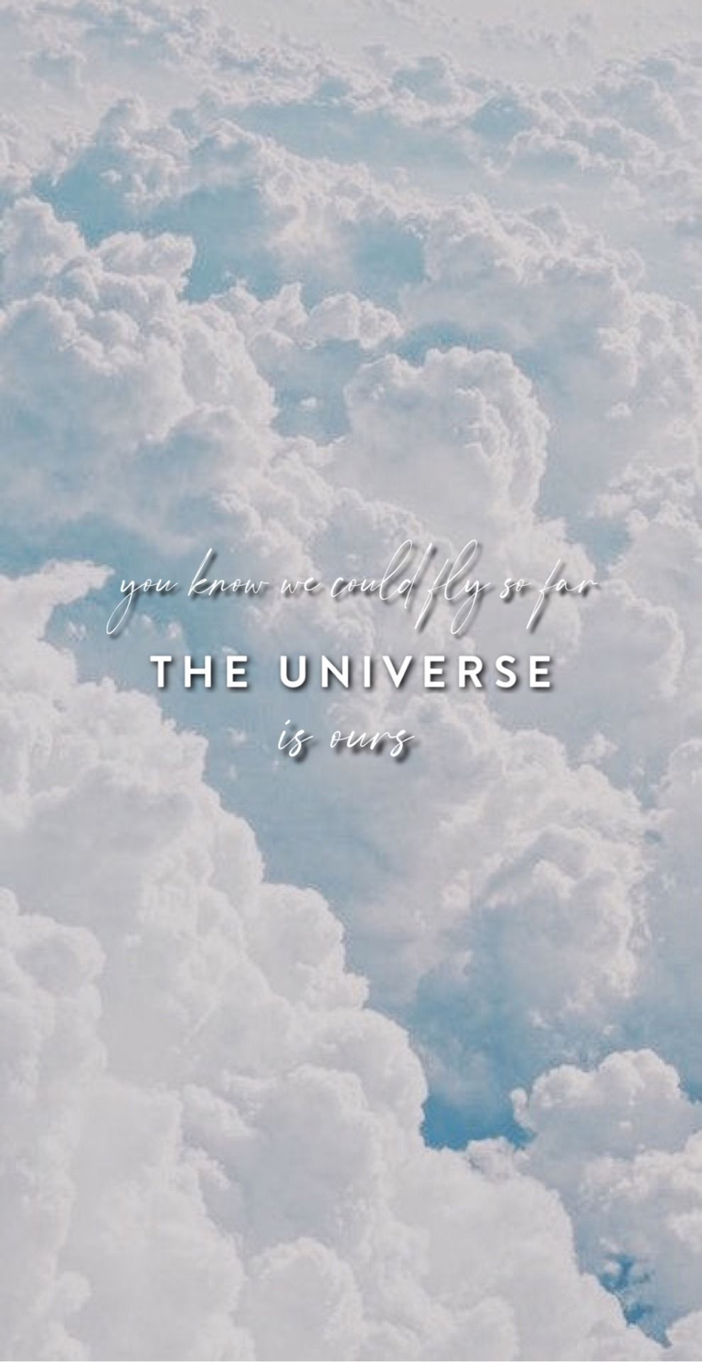 Aesthetic phone background of a cloudy sky with a quote. - Shawn Mendes