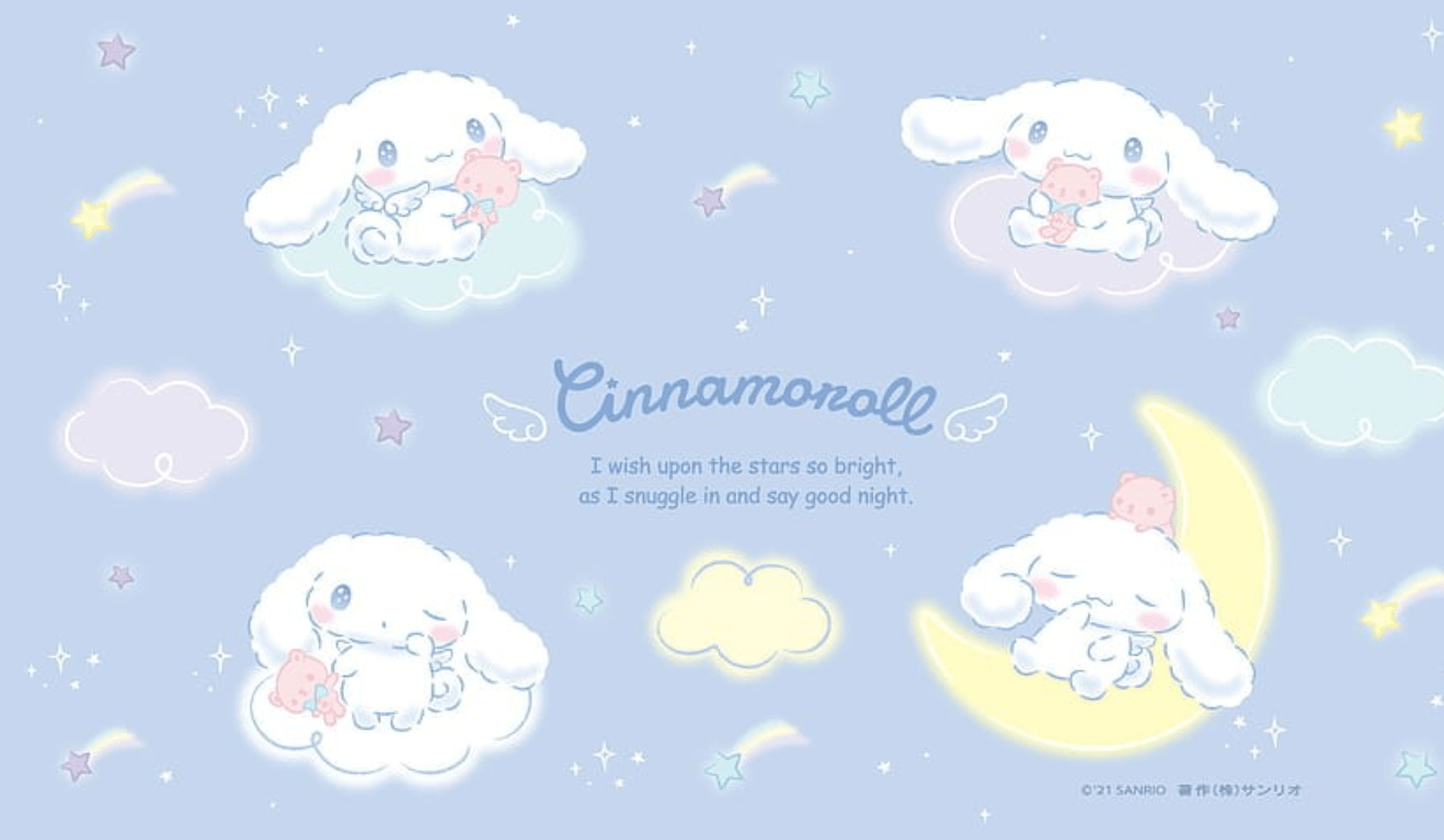 A Cinnamoroll wallpaper with him sleeping on a cloud - Sanrio, Cinnamoroll