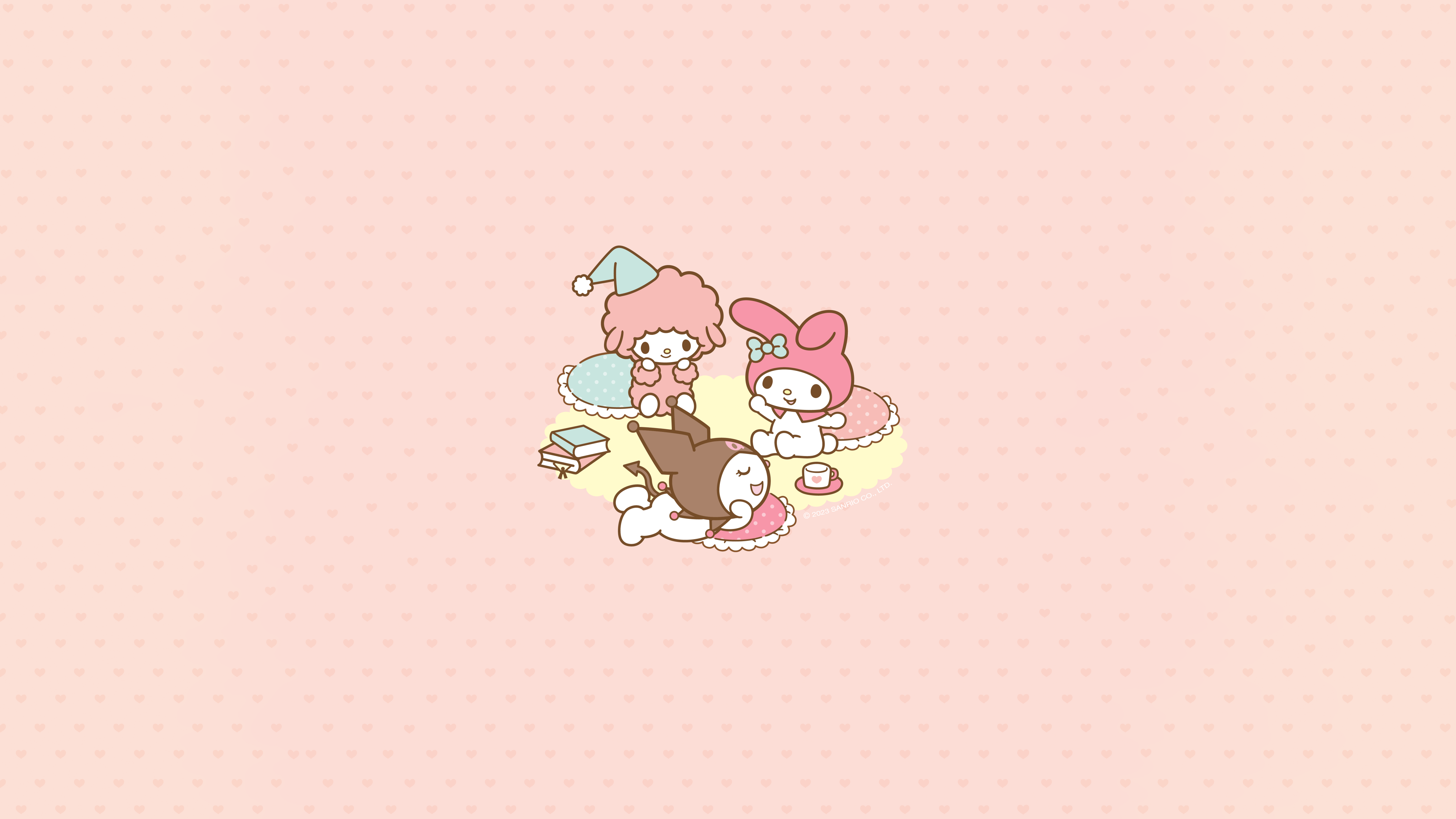 Sanrio Characters on a pink background - My Melody