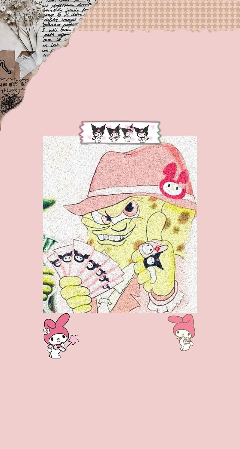 Spongebob squarepants wallpaper for phone with his cat friend Gary - My Melody