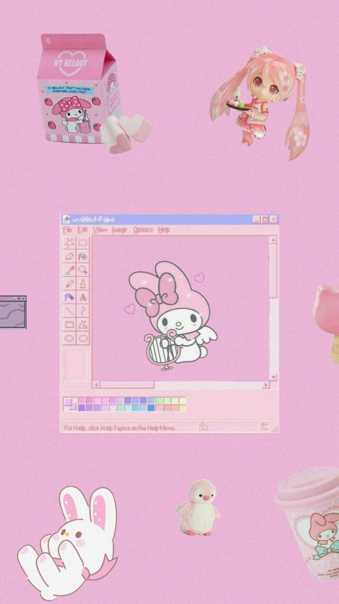 Pink aesthetic wallpaper phone background my melody - My Melody