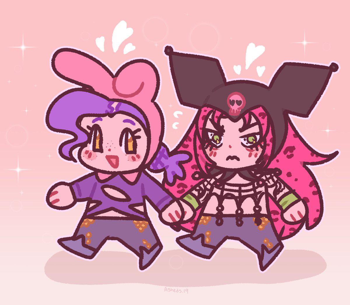 My Melody Doppio And Kuromi Diavolo Wallpaper For Computer Laptop - My Melody