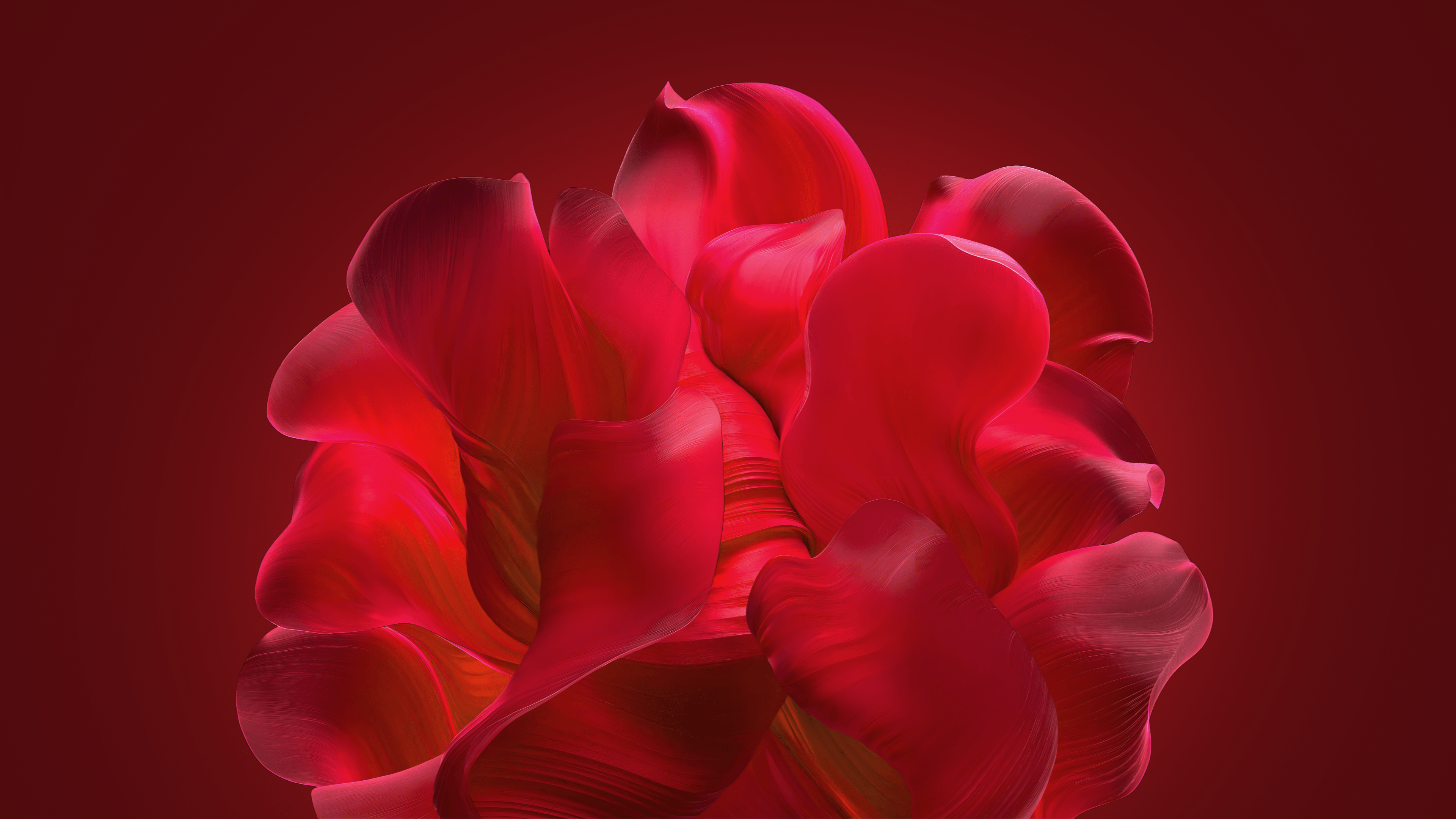 Windows 11 Wallpaper 4K, Bloom collection, Red background