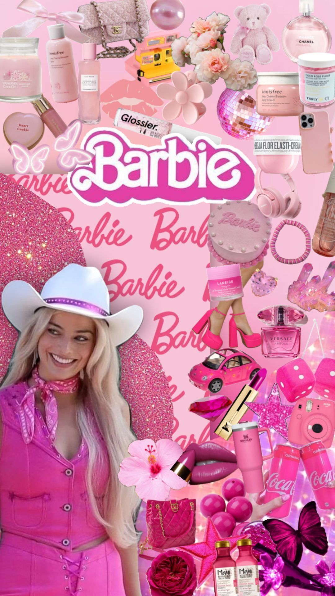 Aesthetic Barbie wallpaper for phone with cute pink background. - Barbie