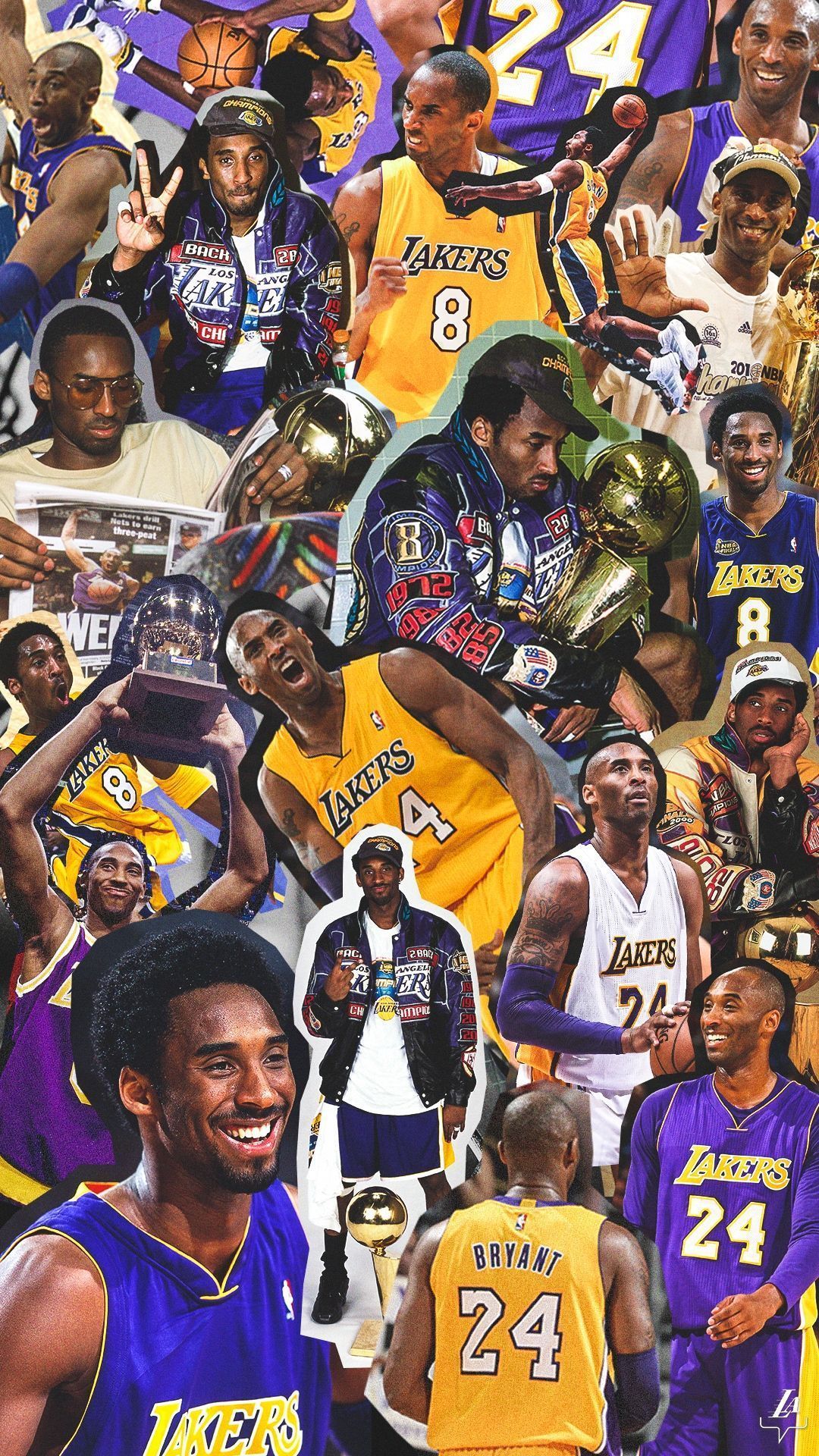 Collage of Kobe Bryant's career with the Lakers. - Los Angeles Lakers, Kobe Bryant