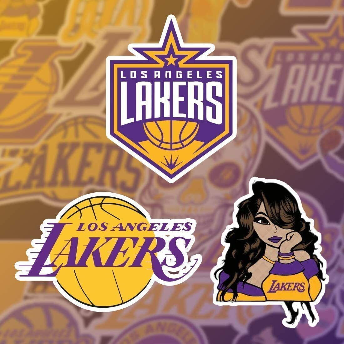 Lakers stickers on a Lakers background - Los Angeles Lakers